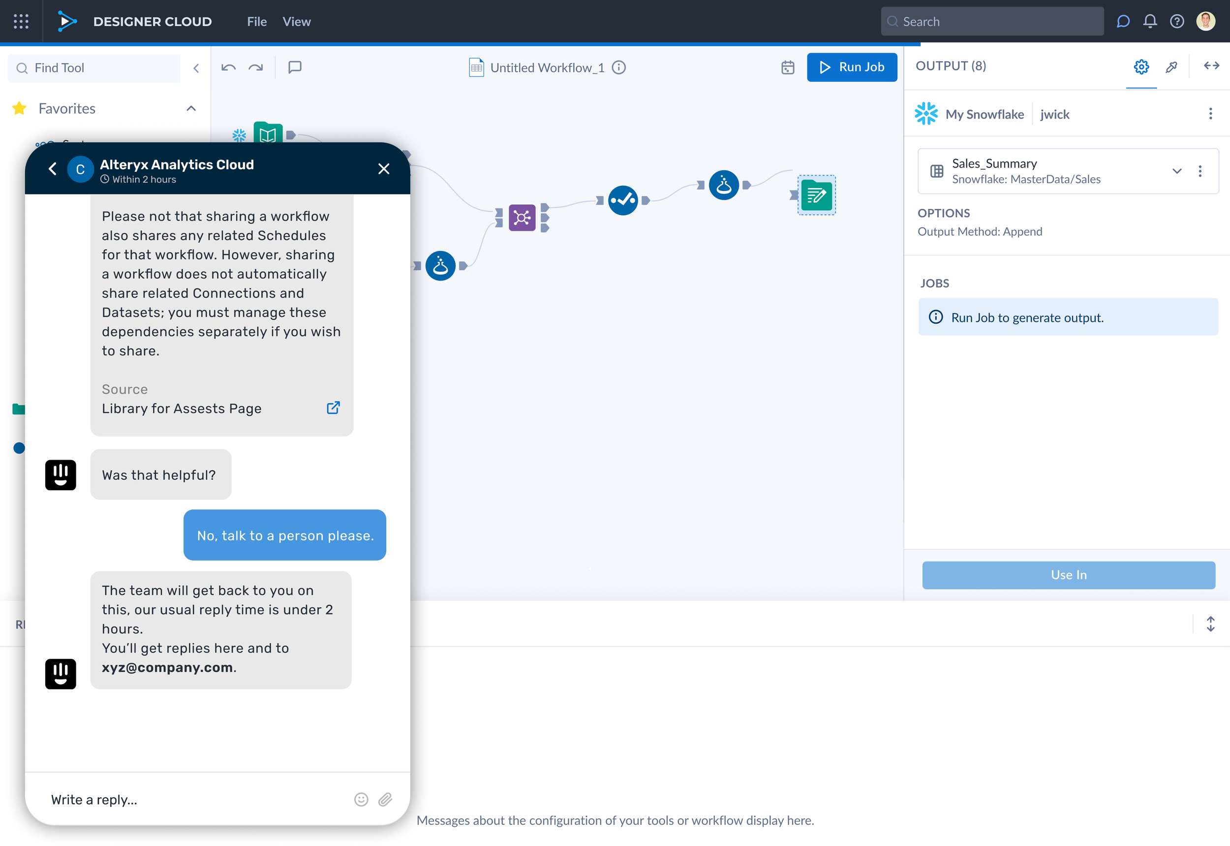 Fin connects chat ticket with live advocate
