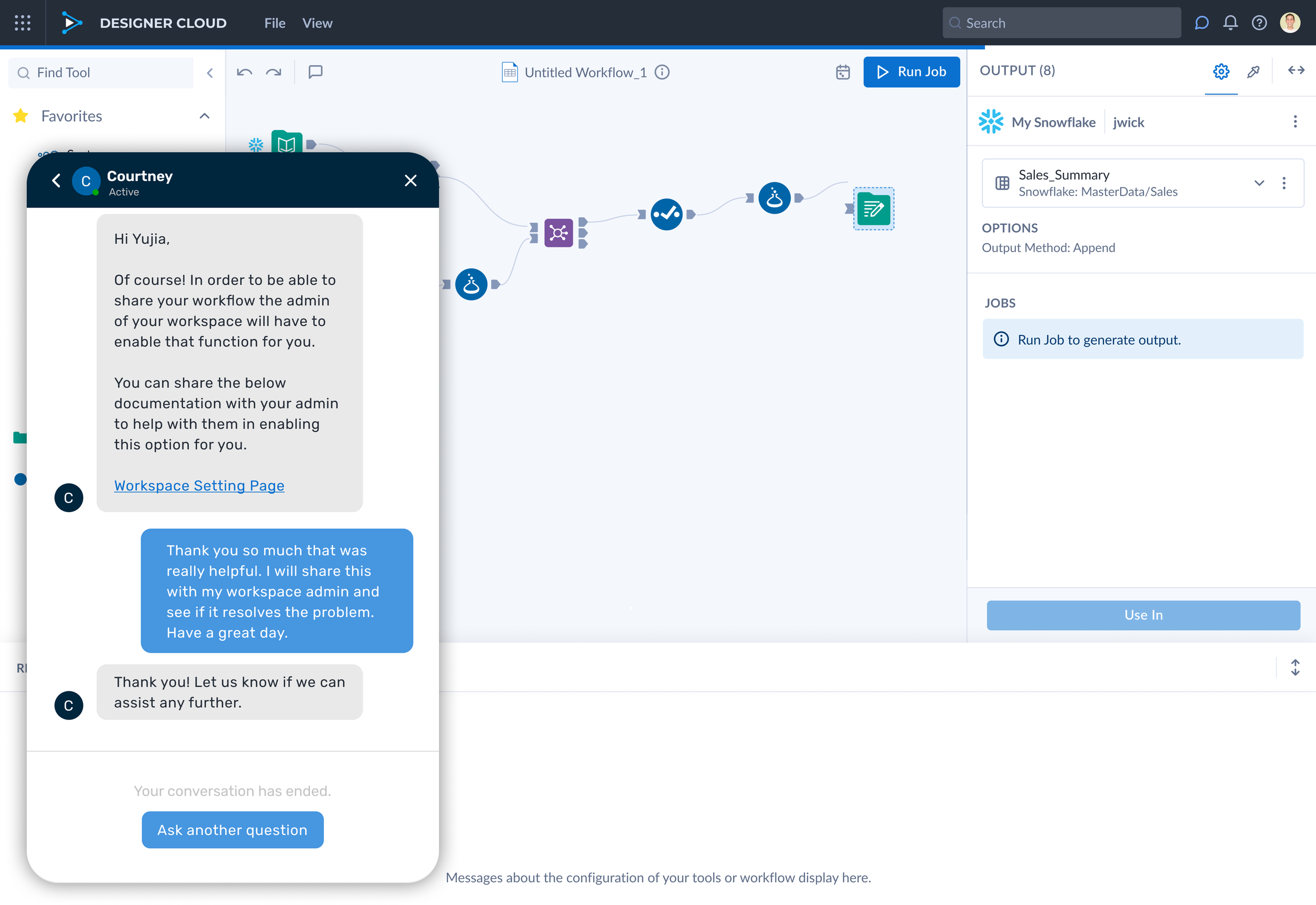 Live advocate ends chat after successfully resolving ticket