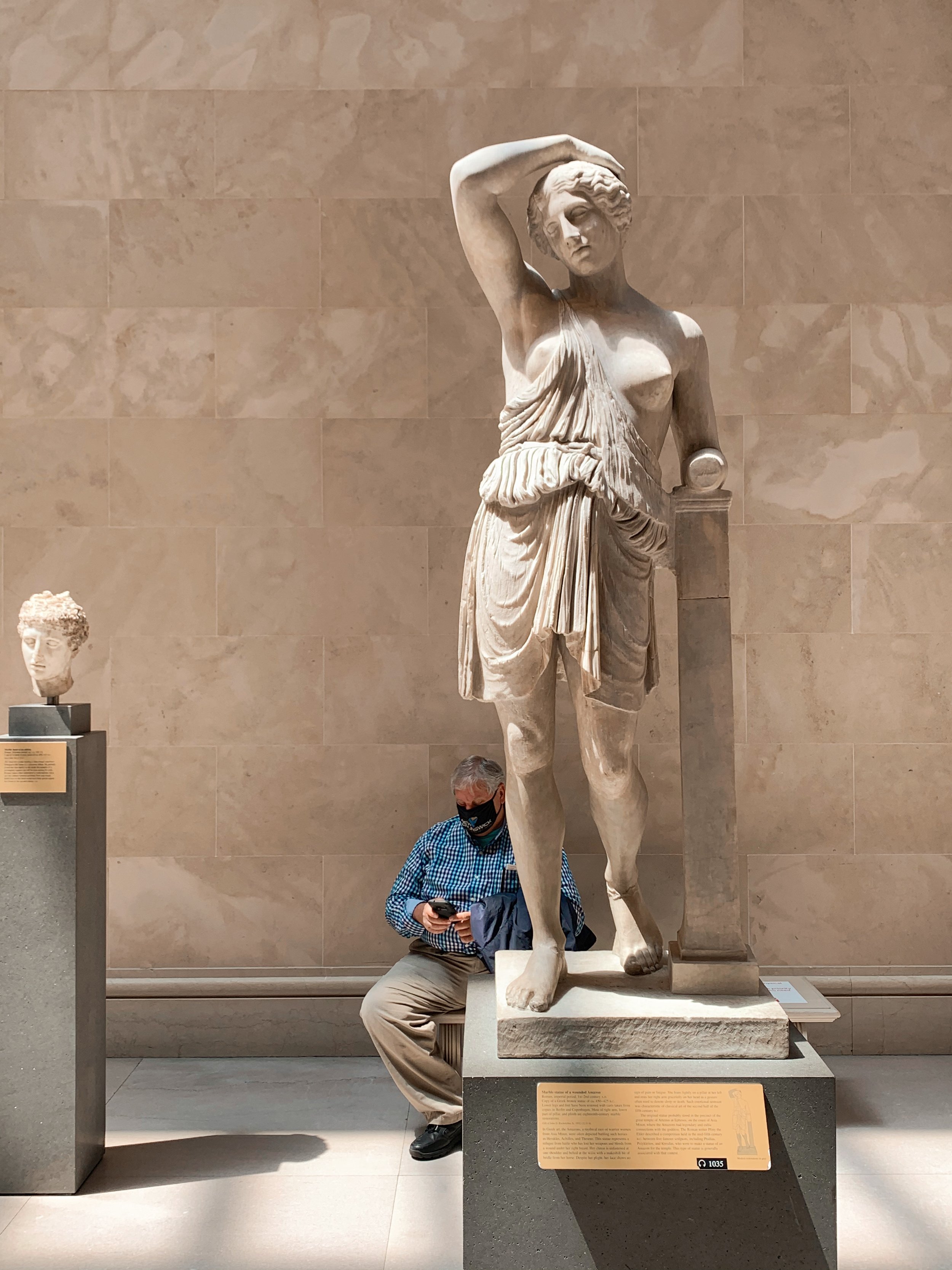 Marble statue of a wounded , Roman, Imperial