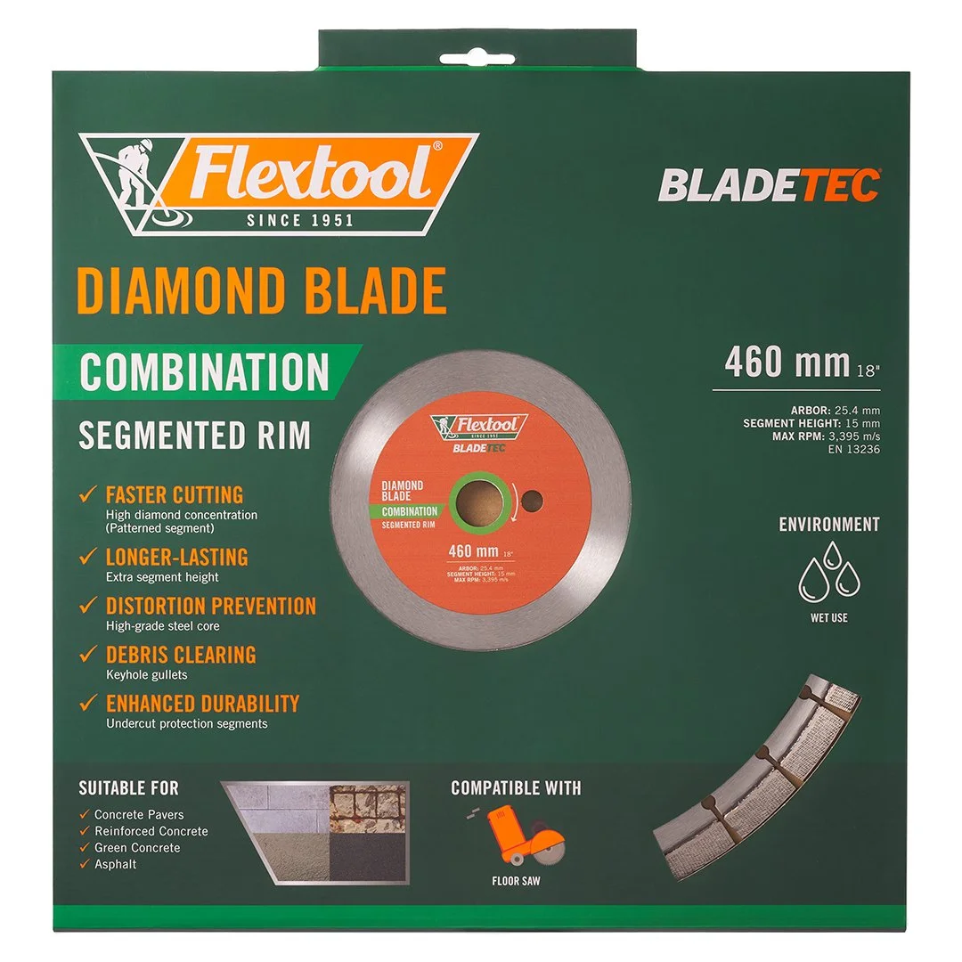 Flextool BladeTec Diamond Blade 460MM – Combination – Segmented Rim