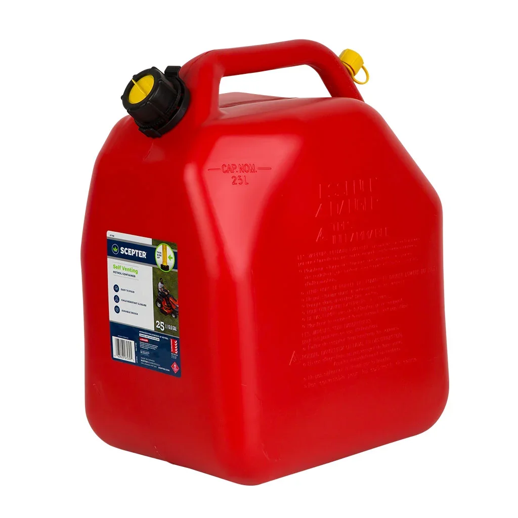 Scepter 25L Red Plastic Fuel Container FUE6346