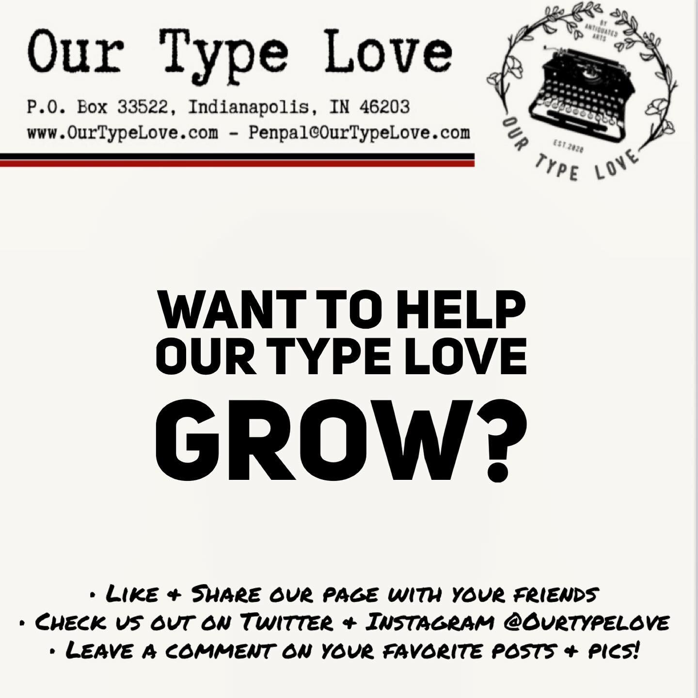 Want to help Our Type Love grow? 
&bull;Like &amp; Share our page to your friends
&bull;Check us out on Facebook, Twitter, and INSTAGRAM @Ourtypelove
&bull;leave a comment on your favorite pics!

We&rsquo;ve only just begun. :)