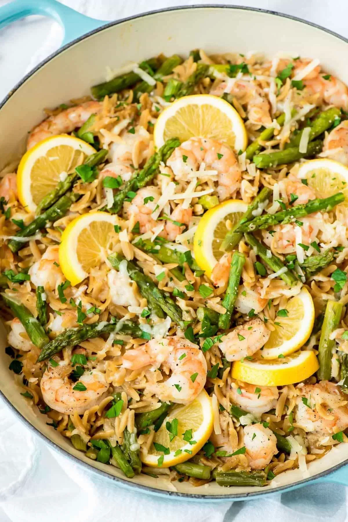 Spring on a Plate: One-Pan Asparagus Shrimp Orzo