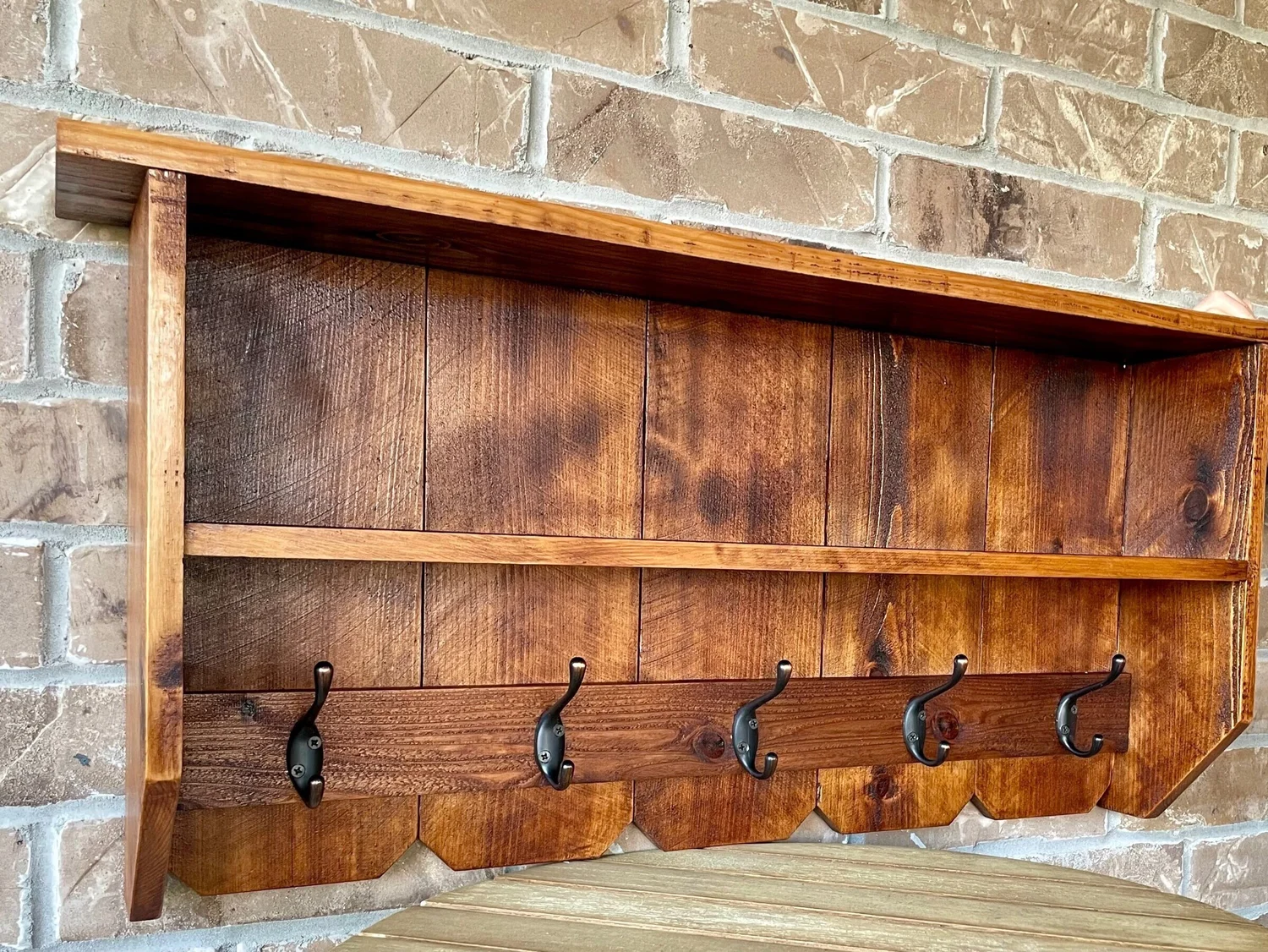 wall mounted rustic coat rack with shelves and metal hooks SALT RIVER HOME GARDEN Owl Bat Bird Houses and Feeders Making Home Yard Garden Nest a Comforting Retreat