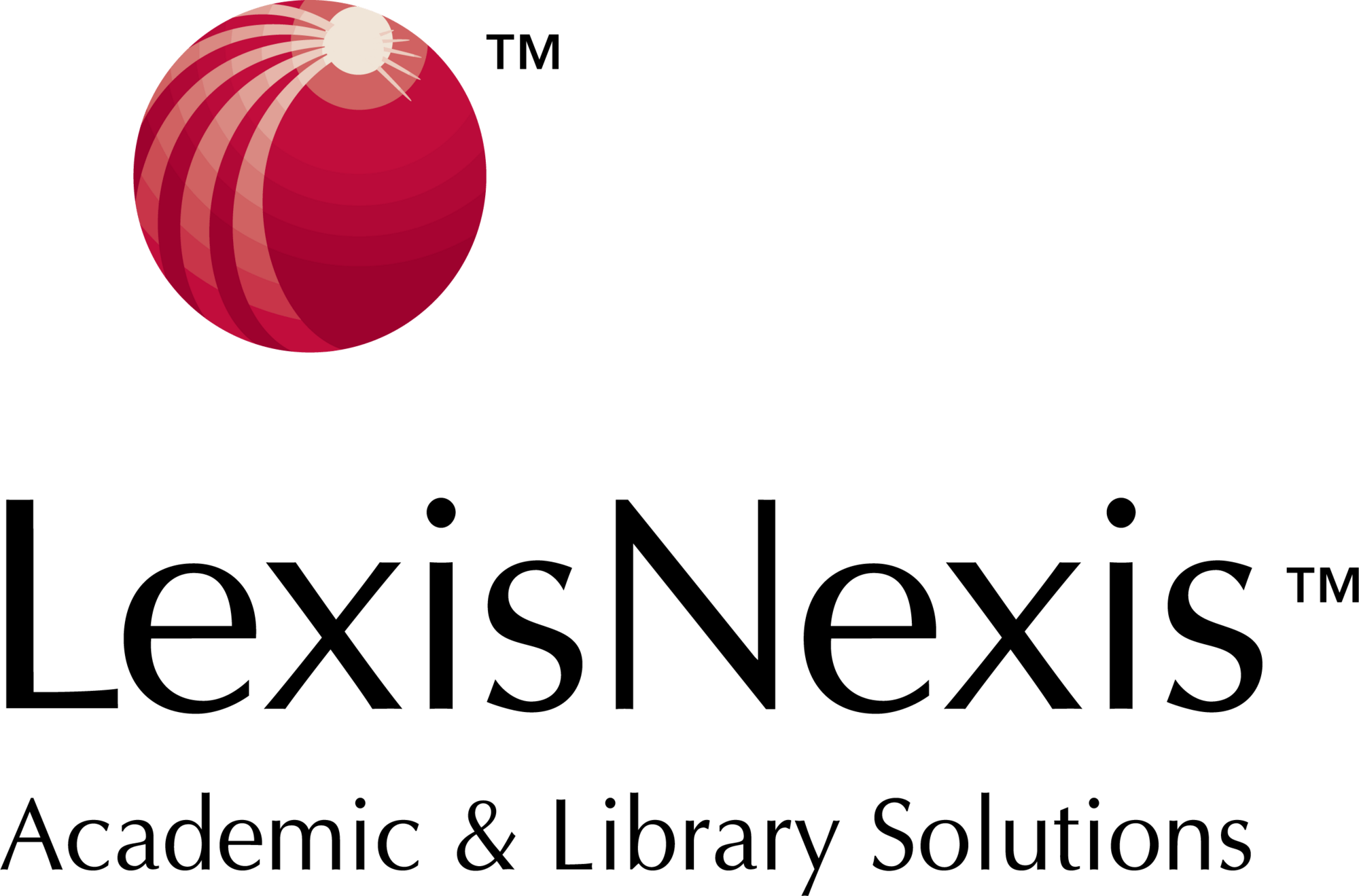 LexisNexis Academic & Library Solutions logo with a red striped sphere and trademark symbols