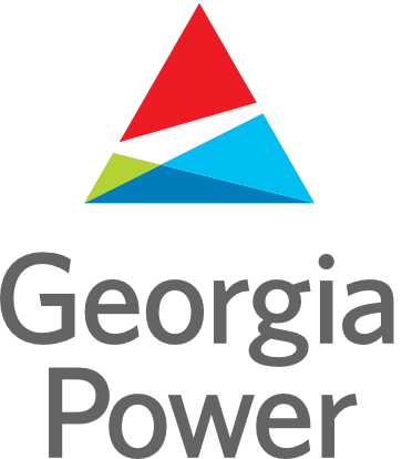 Georgia Power logo with overlapping red, blue, and green geometric shapes above gray text