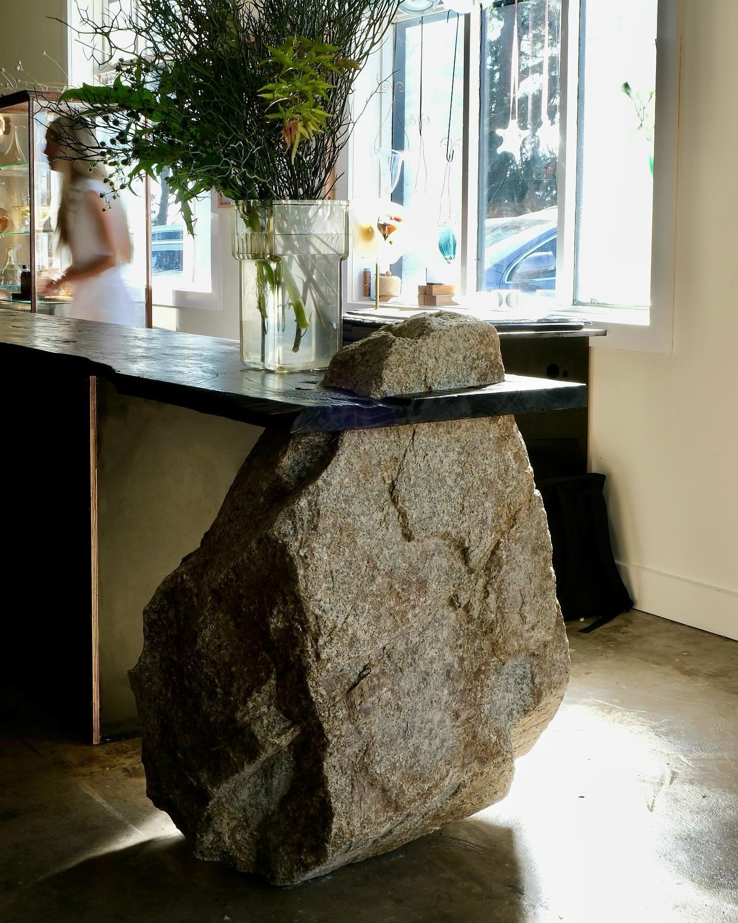 Leisa&rsquo;s vision for using a large rock as bench support for the shop counter wasn&rsquo;t deterred by logistics or scale. Like many of her visions, it was simply a matter of figuring out how and surrounding herself with people who shared her exc