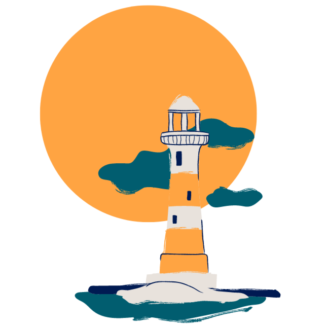 Ana M. Marin Logo is a lighthouse cause she I like a light on the sea and you can use it to be guided on your way