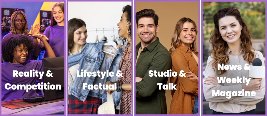Unscripted entertainment TV genres including reality, lifestyle, chat and news formats designed to engage mainstream audiences with sustainability themes
