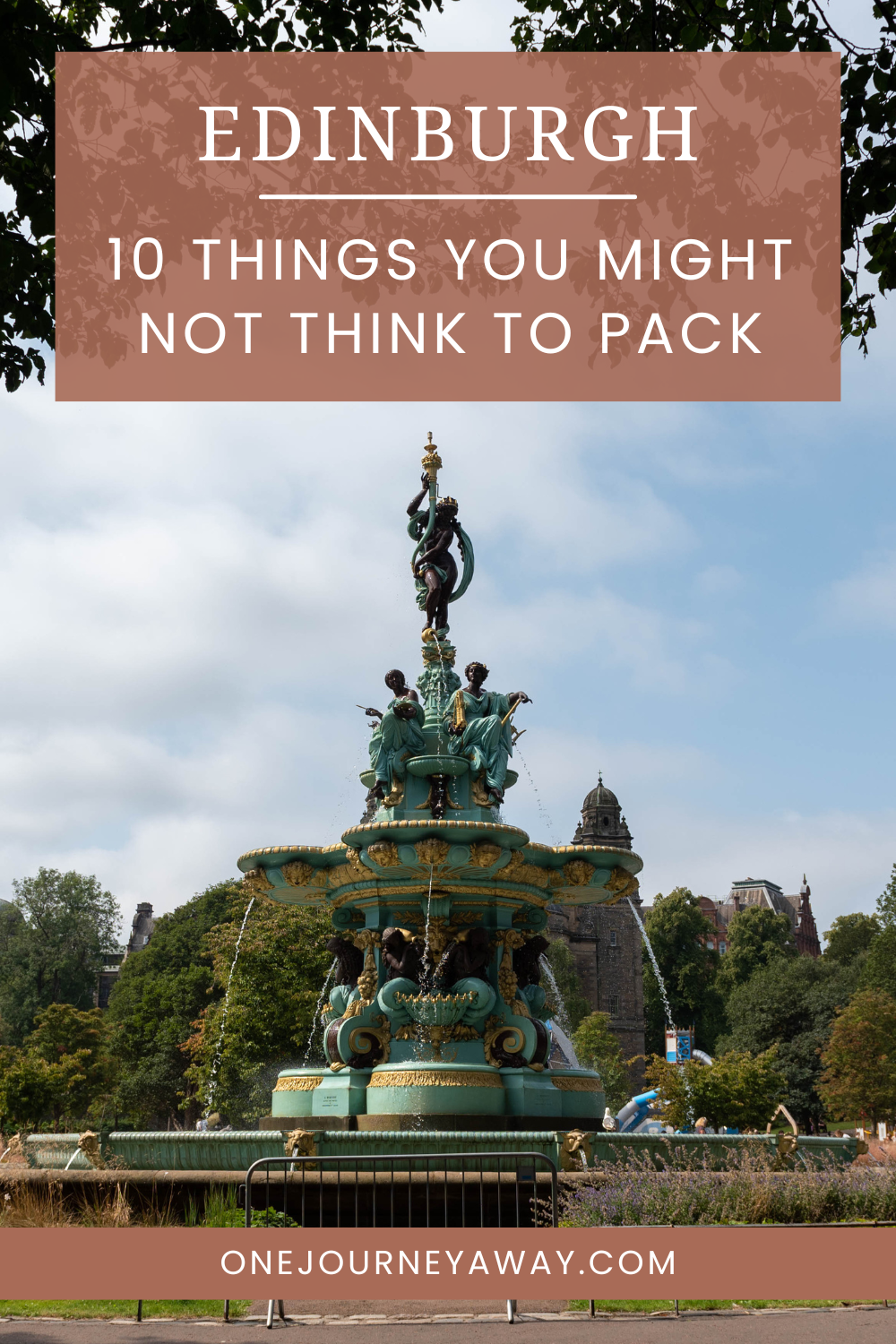 Pinterest pin for 10 Things You Might Not Think to Pack for Edinburgh blog post