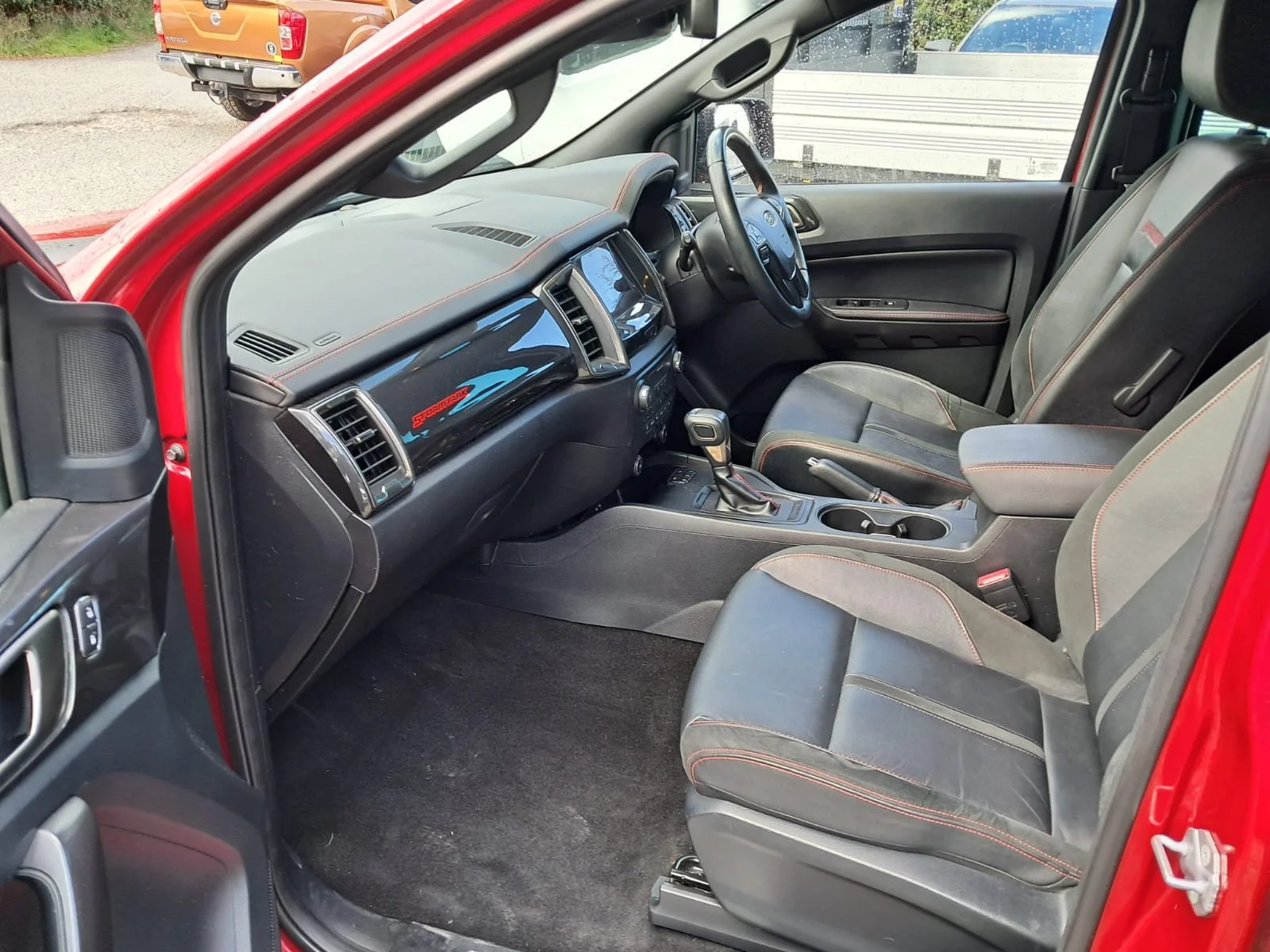 Red 22 Ford Ranger 2.0 Stormtrak Auto front interior