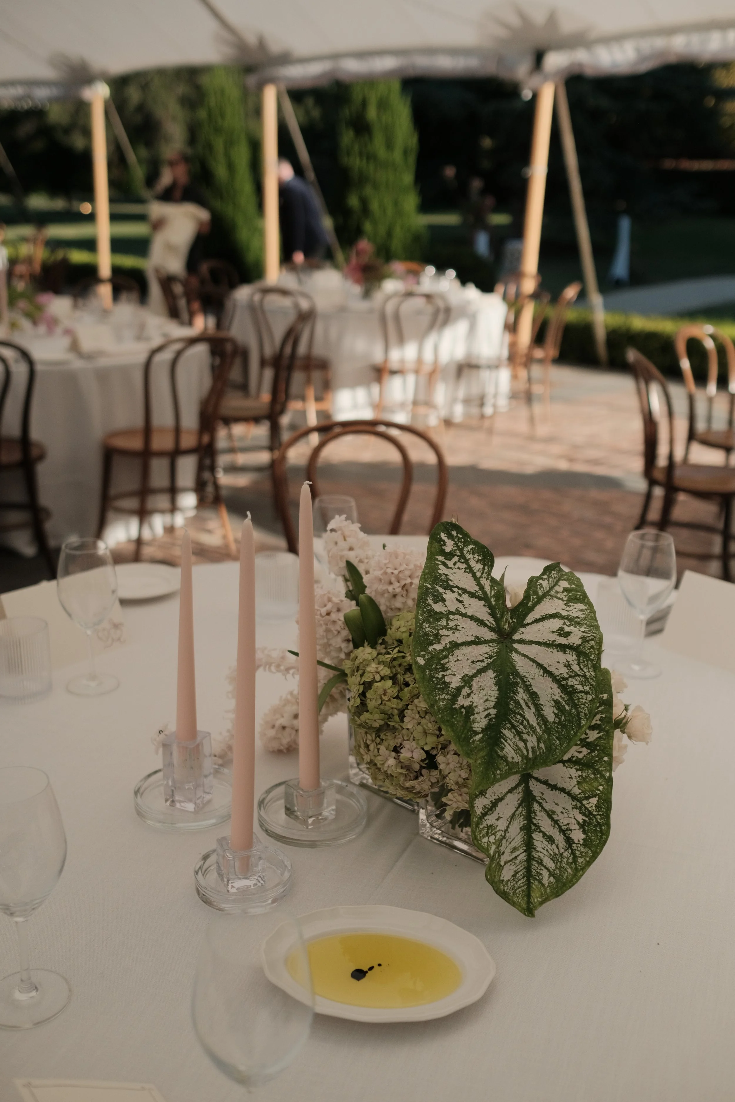 Redleaf Wollombi wedding reception marquee with garden views, apricot rose and eucalyptus florals by The Naked Florist Hunter Valley