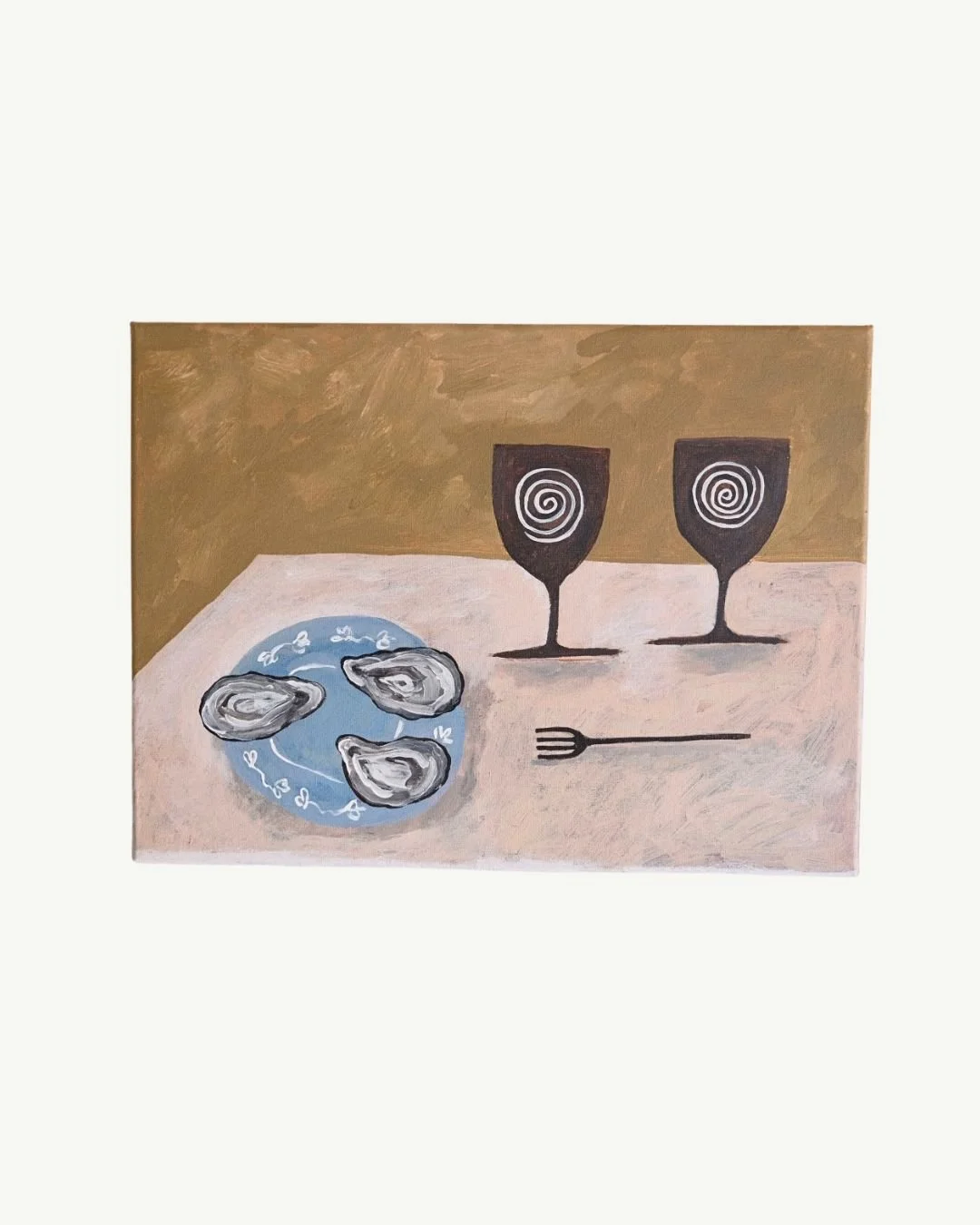 Original canvas - Oysters and Vino
