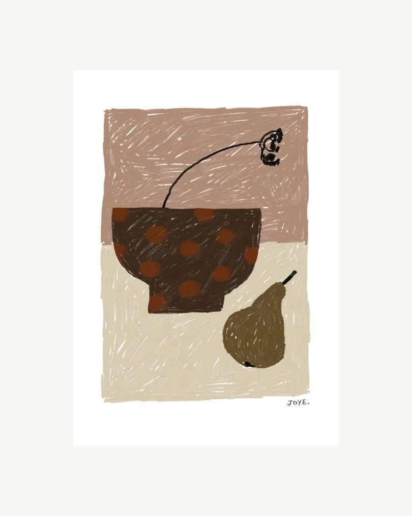 Pear Still Life Sketch - Art Print