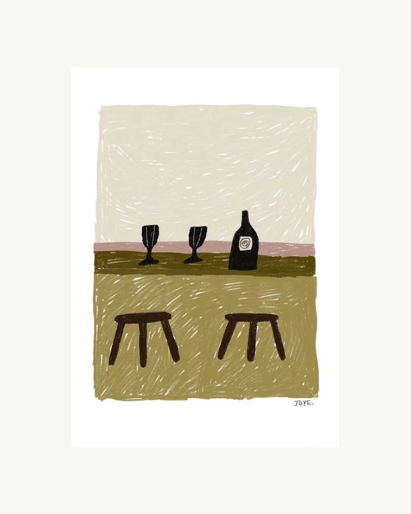 London Wine Bar Sketch - Art Print