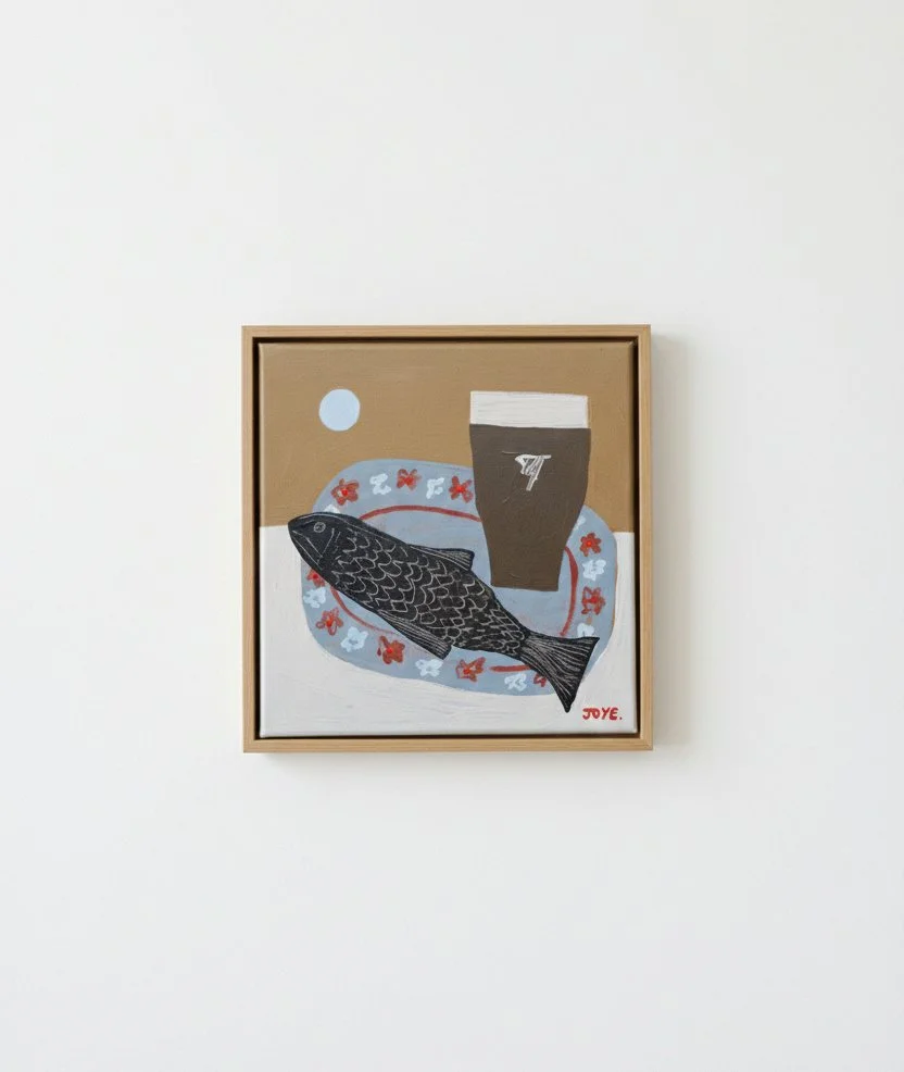 Original canvas - Guinness and Fish Dinner 002