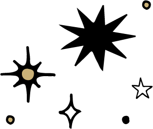 Silhouette of a person walking with bubbles or circles floating around against a dark background.