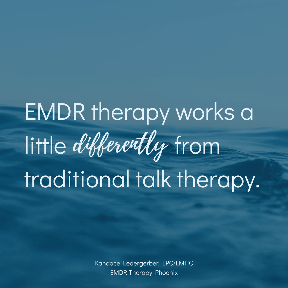 Graphic explaining that EMDR therapy works differently from traditional talk therapy for anxiety treatment in Phoenix.