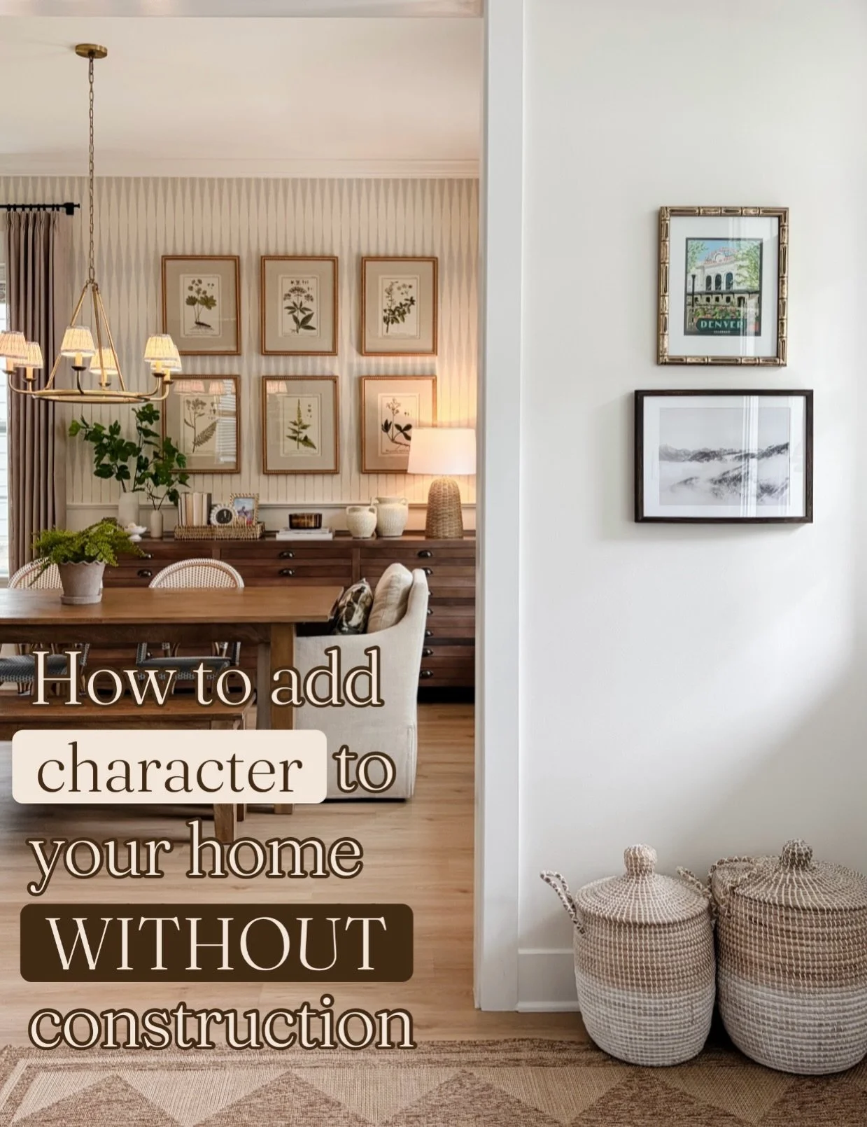 10 ways to add character to your home *WITHOUT* construction 🚨🚨🚨

I love the charm and character that comes with old homes but the reality that we live in a new-build &mdash; and while I think we all can agree that millwork is ultimately what make