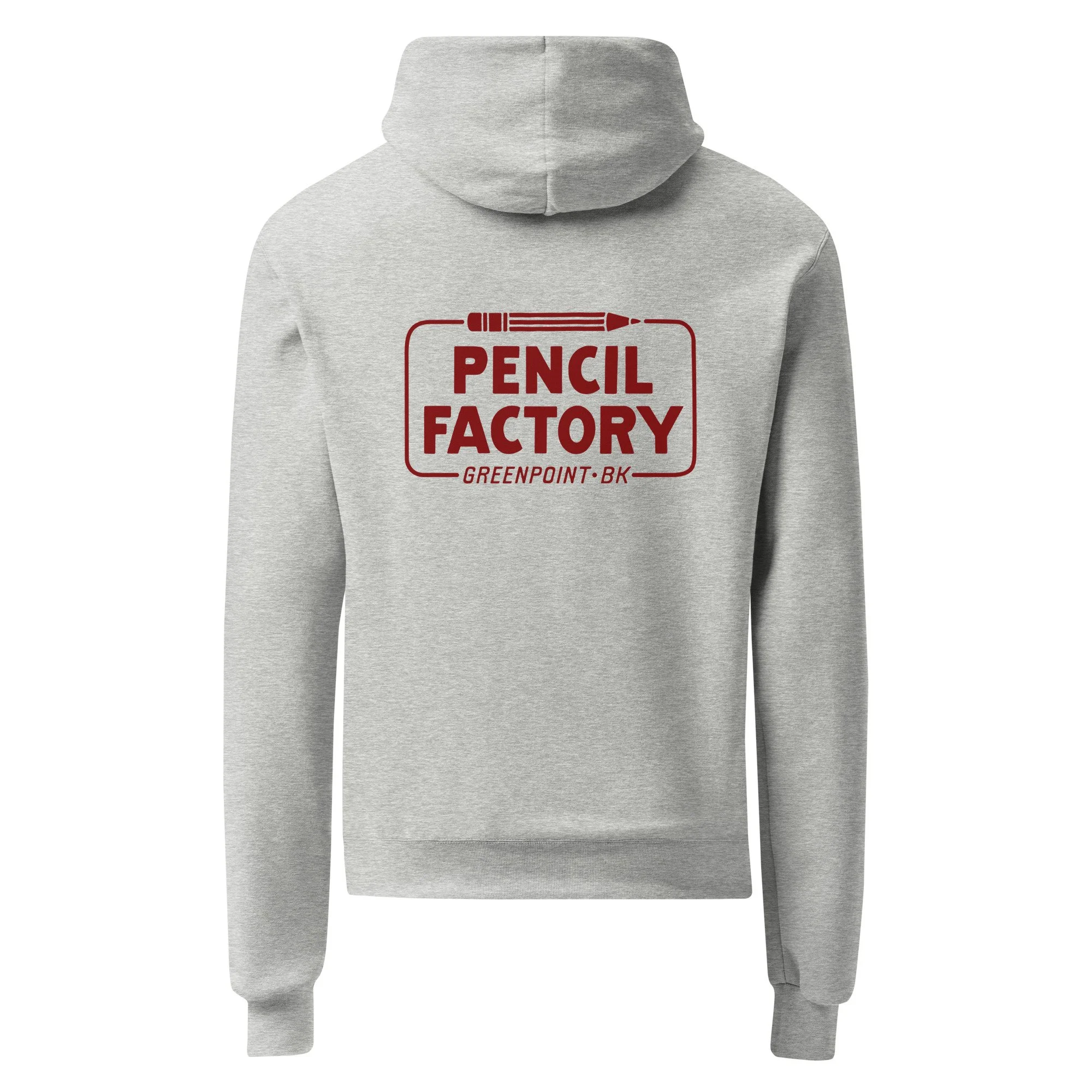 Steel Grey Unisex Champion Hoodie Maroon OG Logo