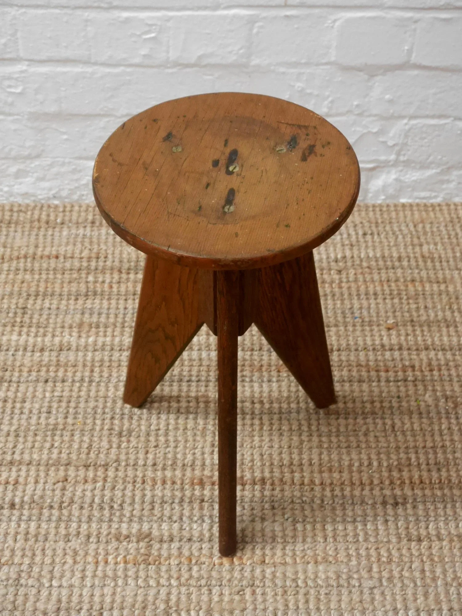 French 1940s wooden stool