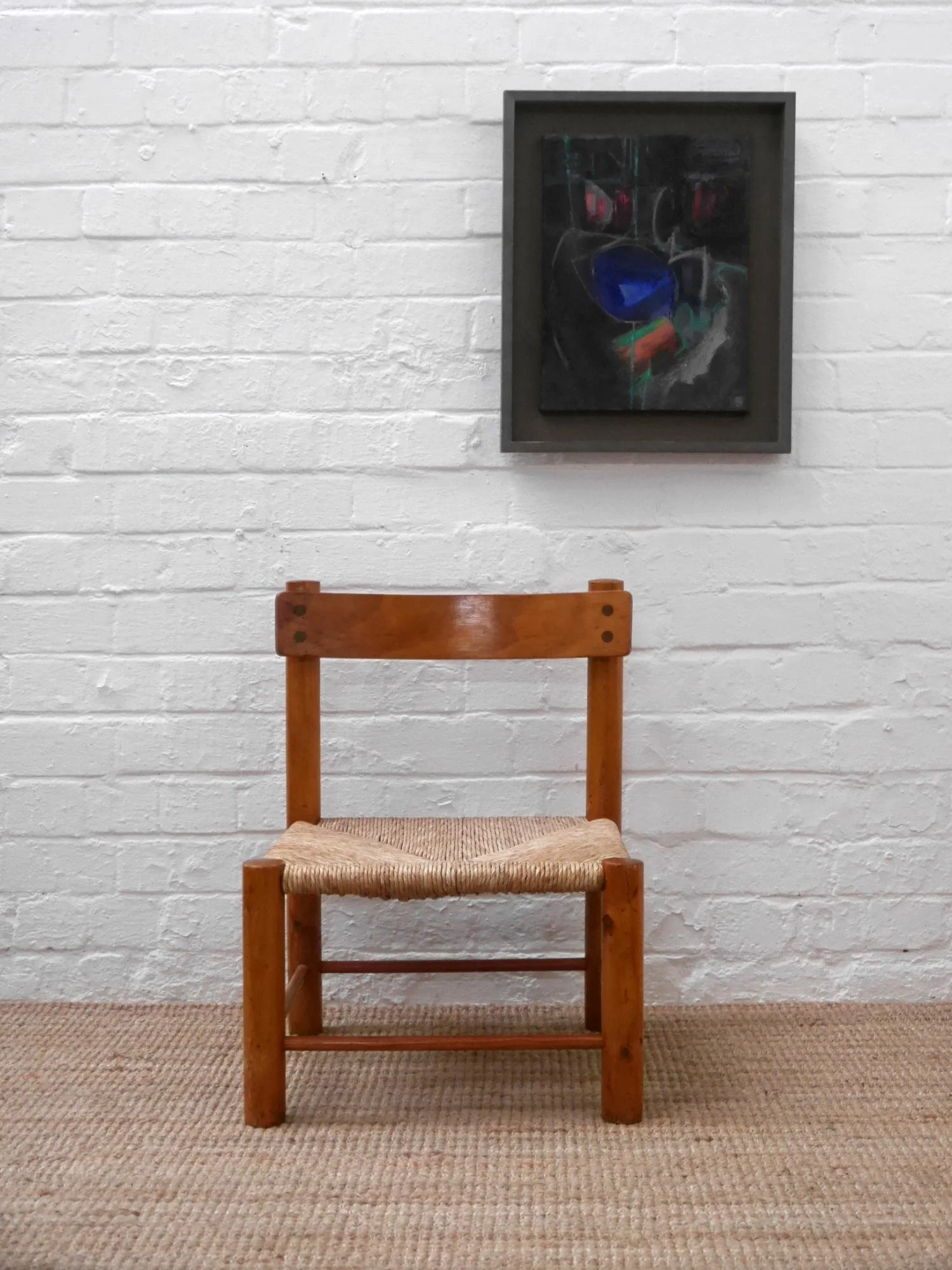 1970s low pine chair