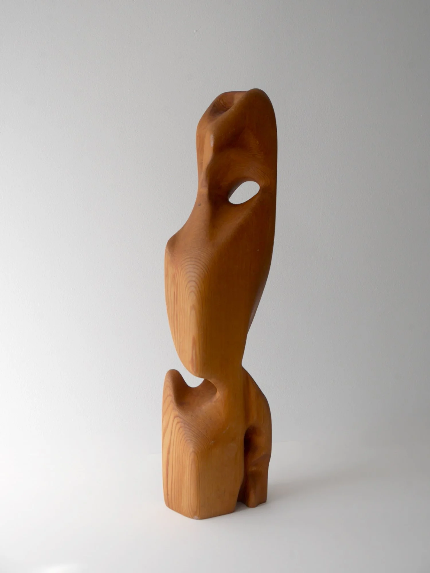 Vintage abstract pine sculpture