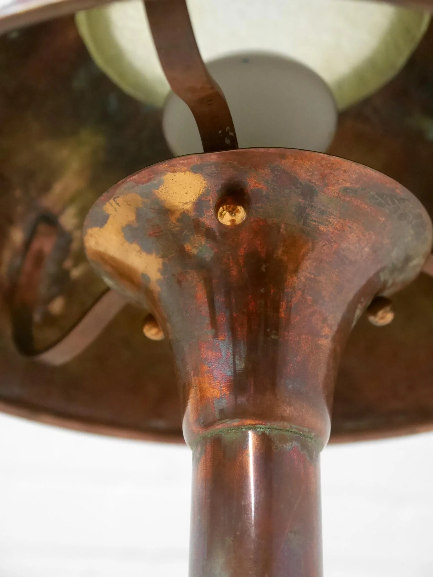 1930s French copper table lamp