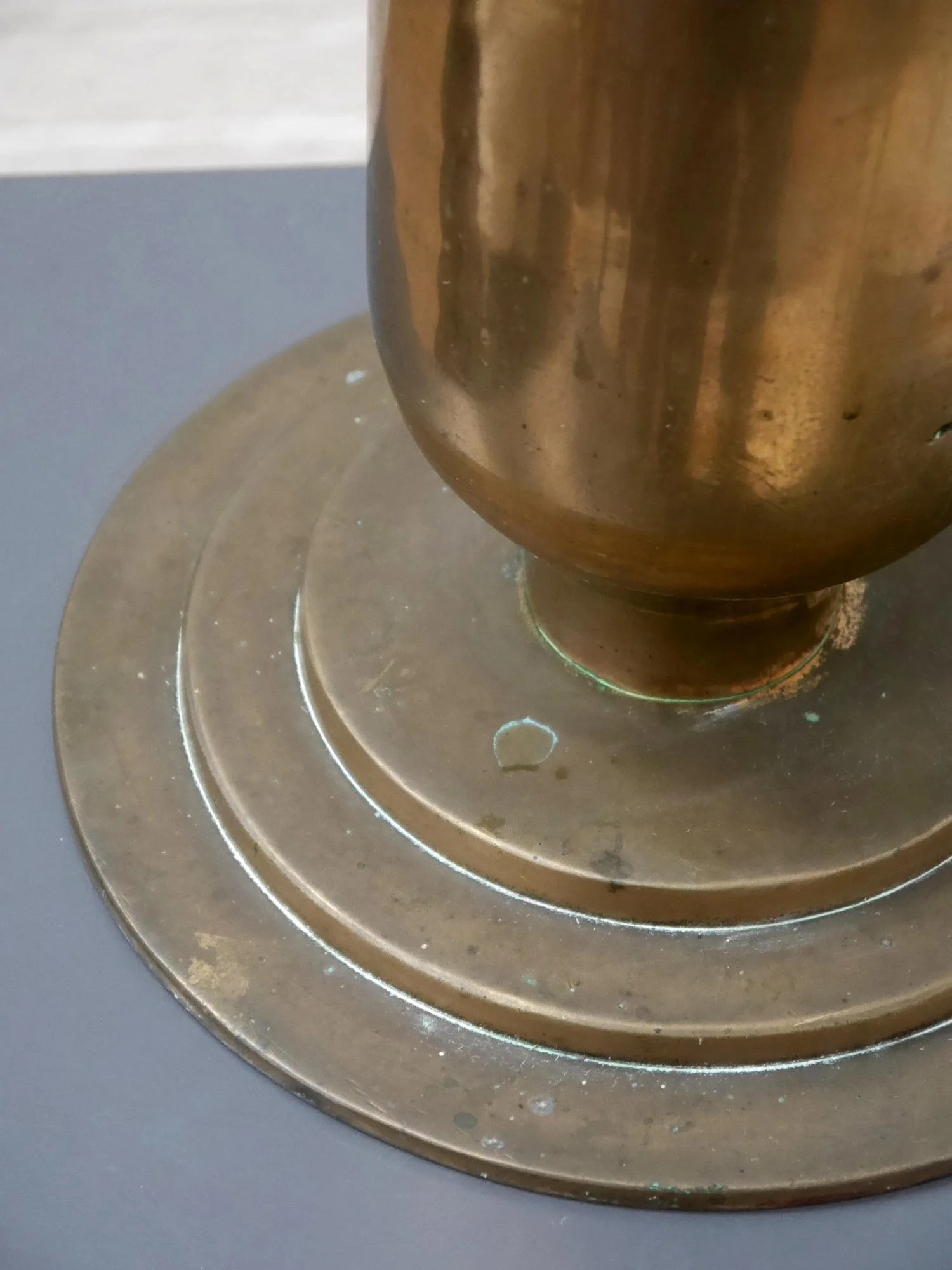 1930s brass large vase