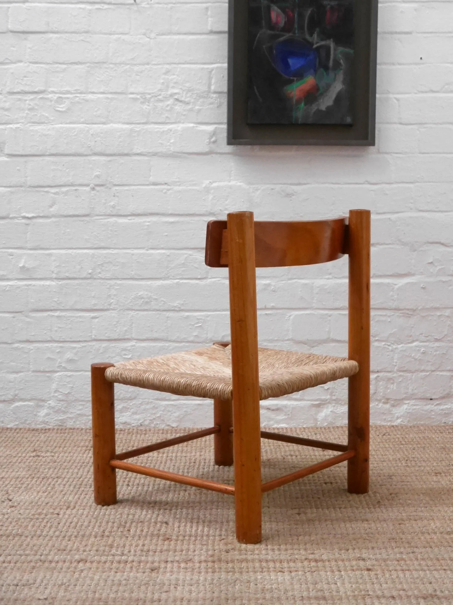 1970s low pine chair