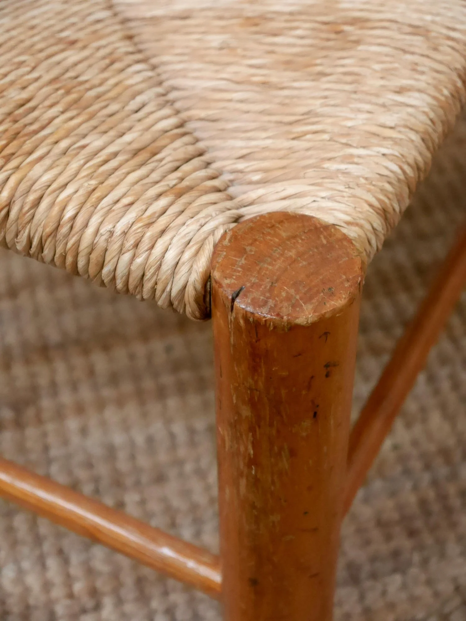 1970s low pine chair