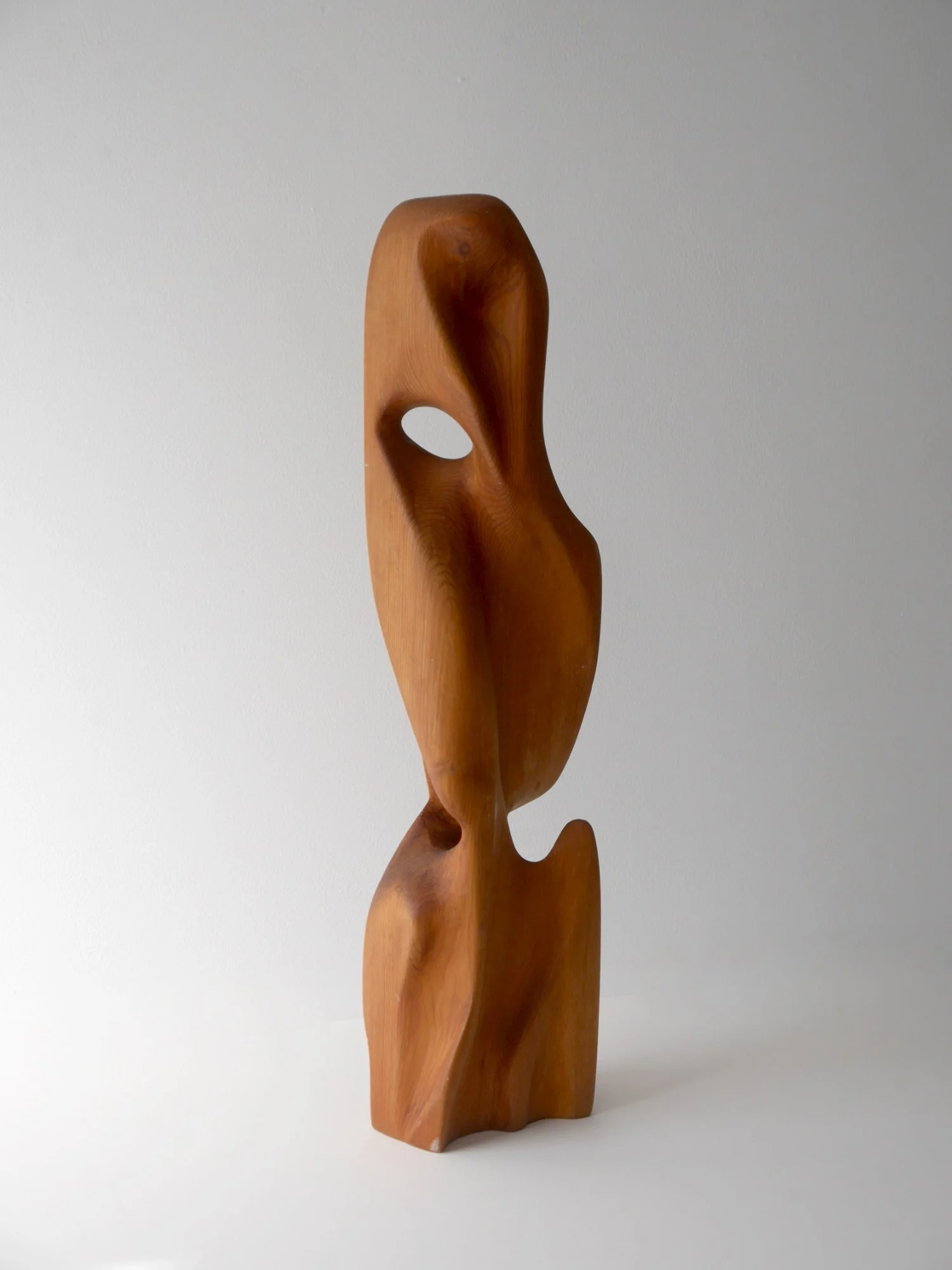 Vintage abstract pine sculpture