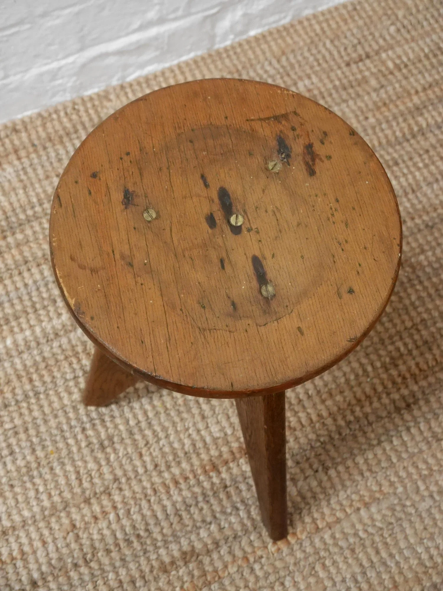 French 1940s wooden stool