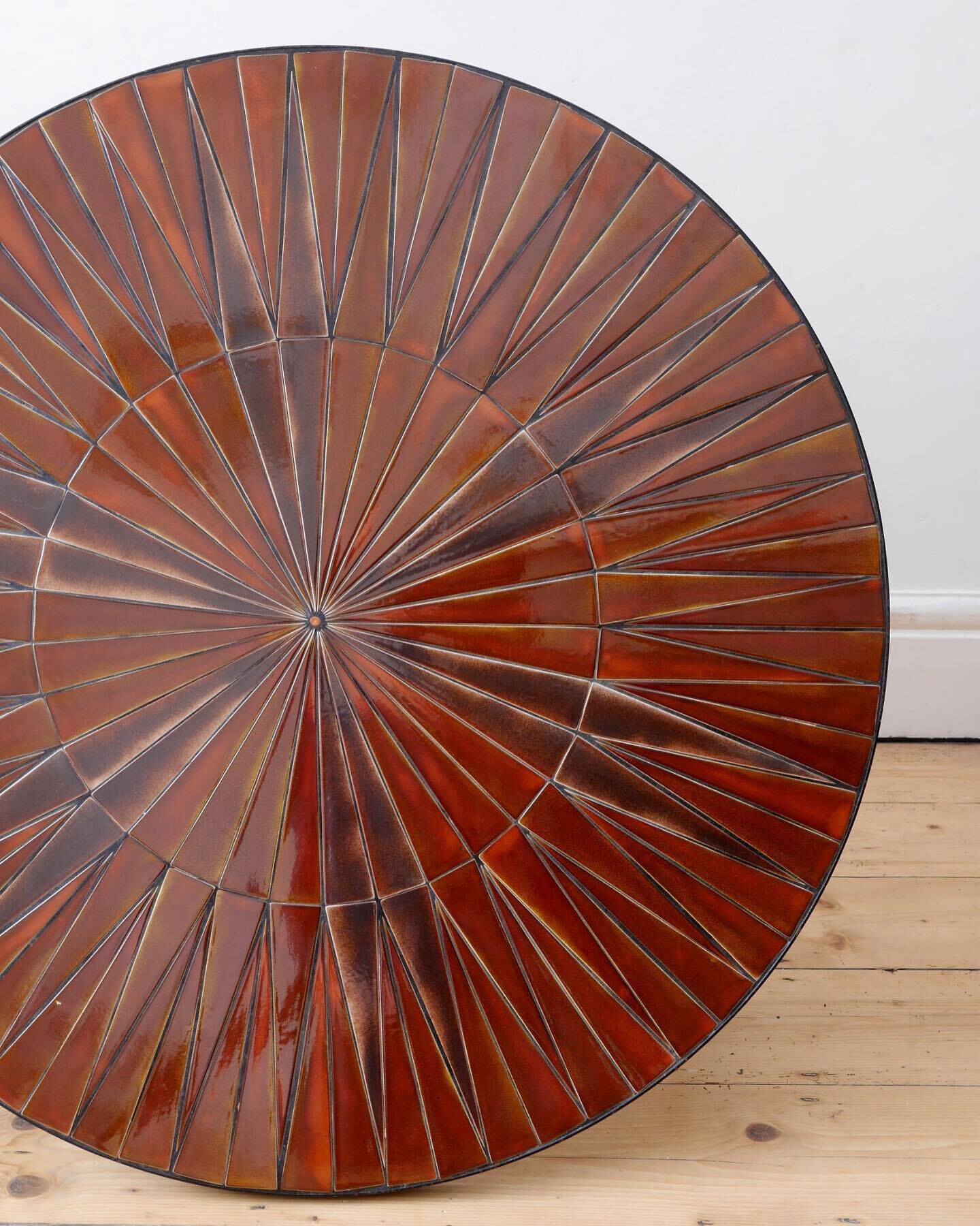 Really love this 1950s tiled coffee table in burnt orange and rich browns. Black metal frame and small brass feet.
 
Very much in the style of Roger Capron but I think more likely to be British.

More details on website!