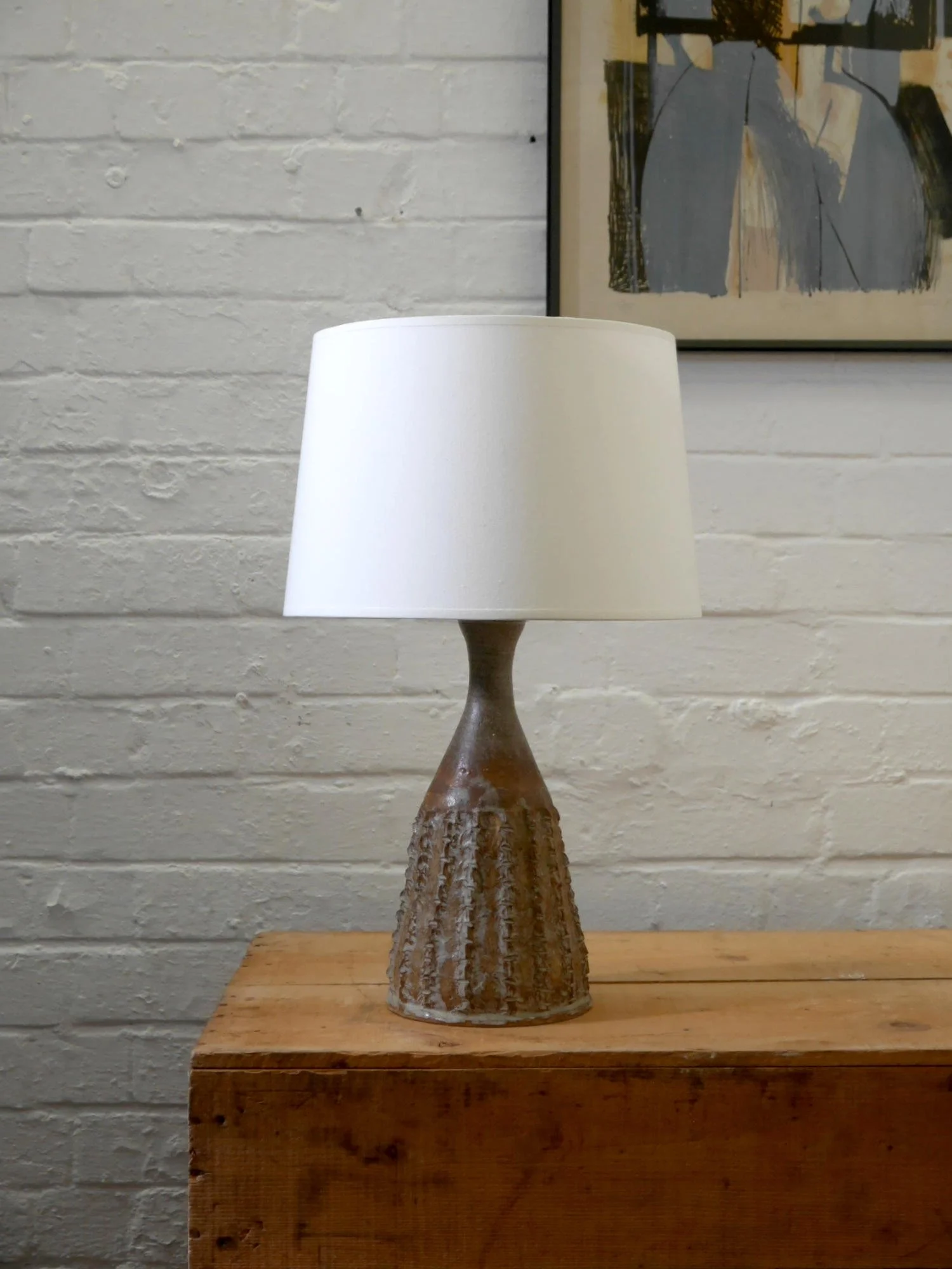 1970s studio pottery lamp