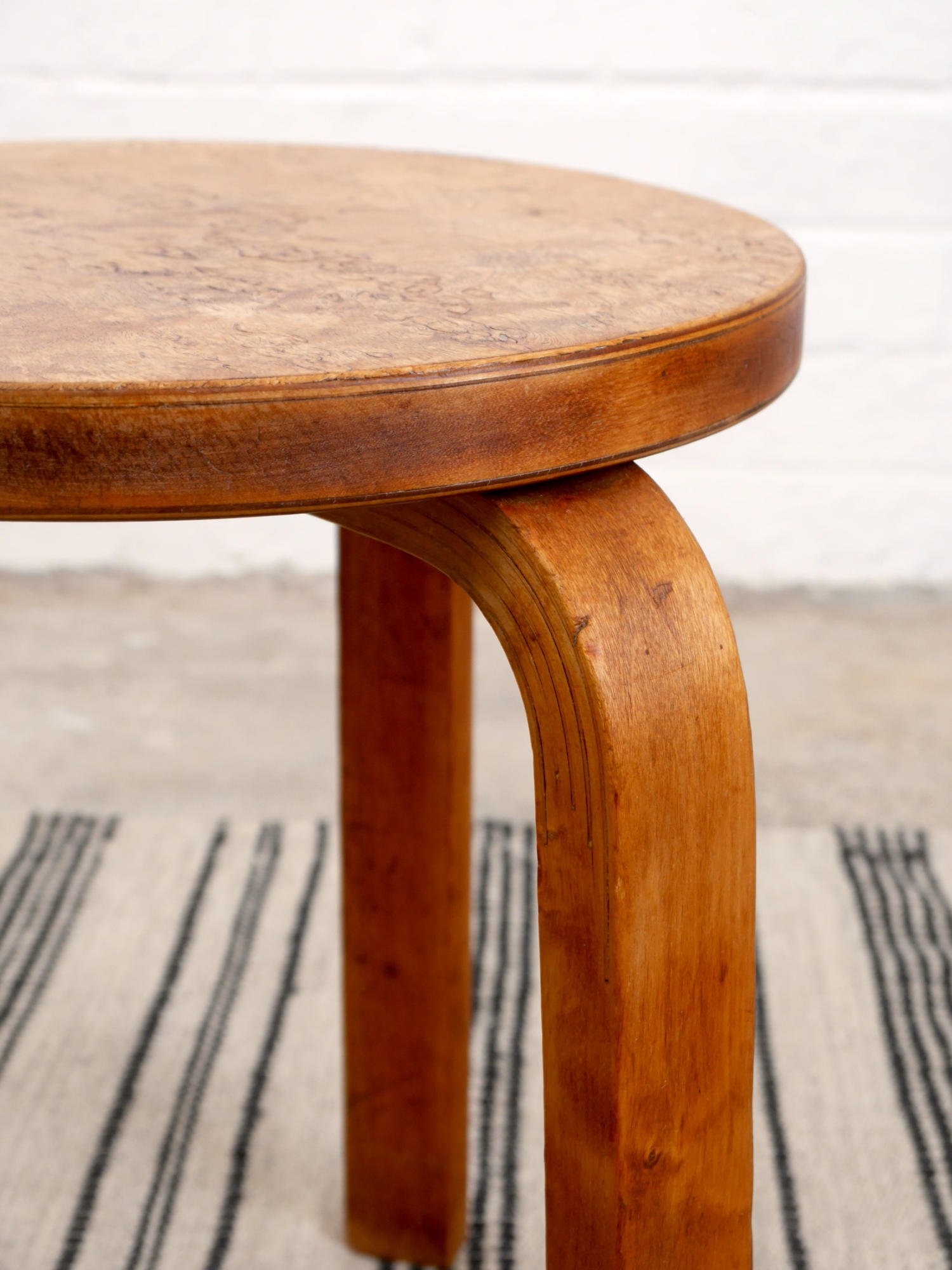 Alvar Aalto 1930s Karelian birch Finmar stool