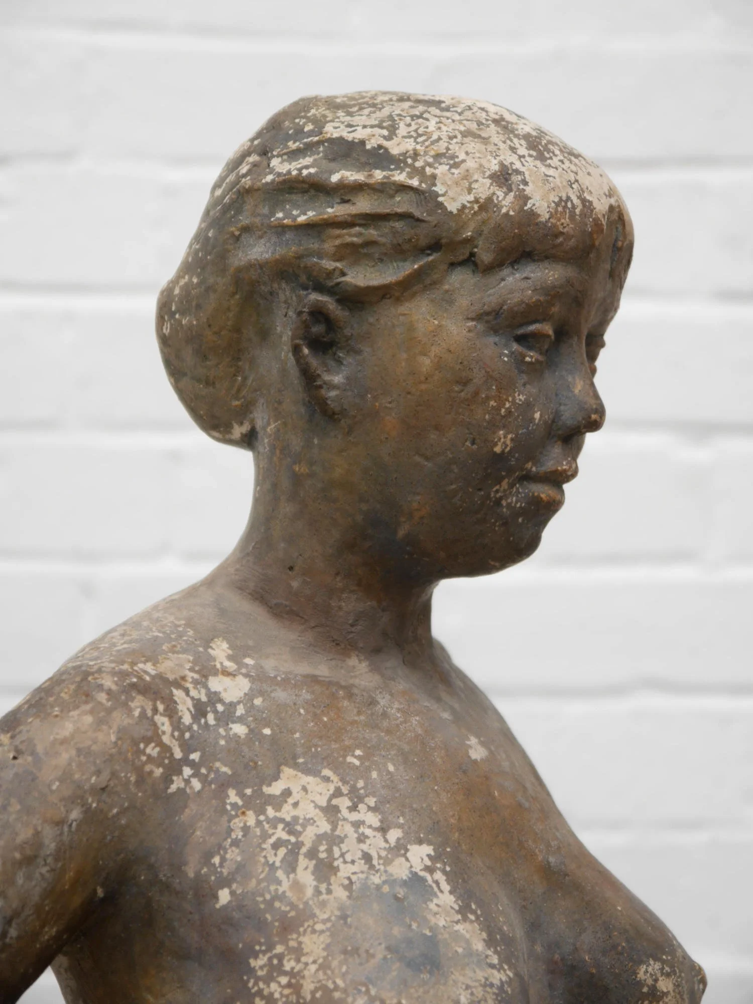 Mid-century nude plaster sculpture