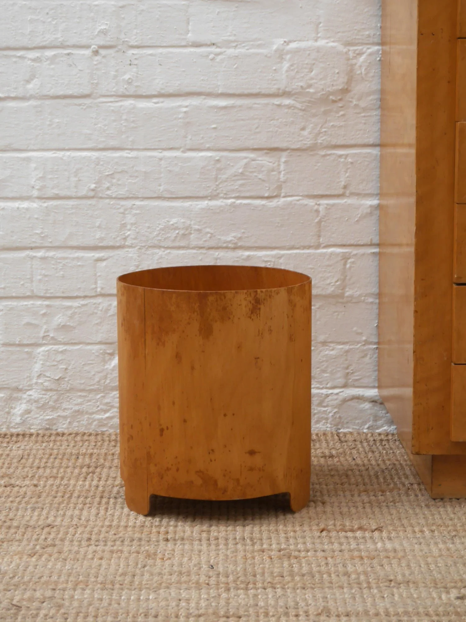 Vintage plywood bin