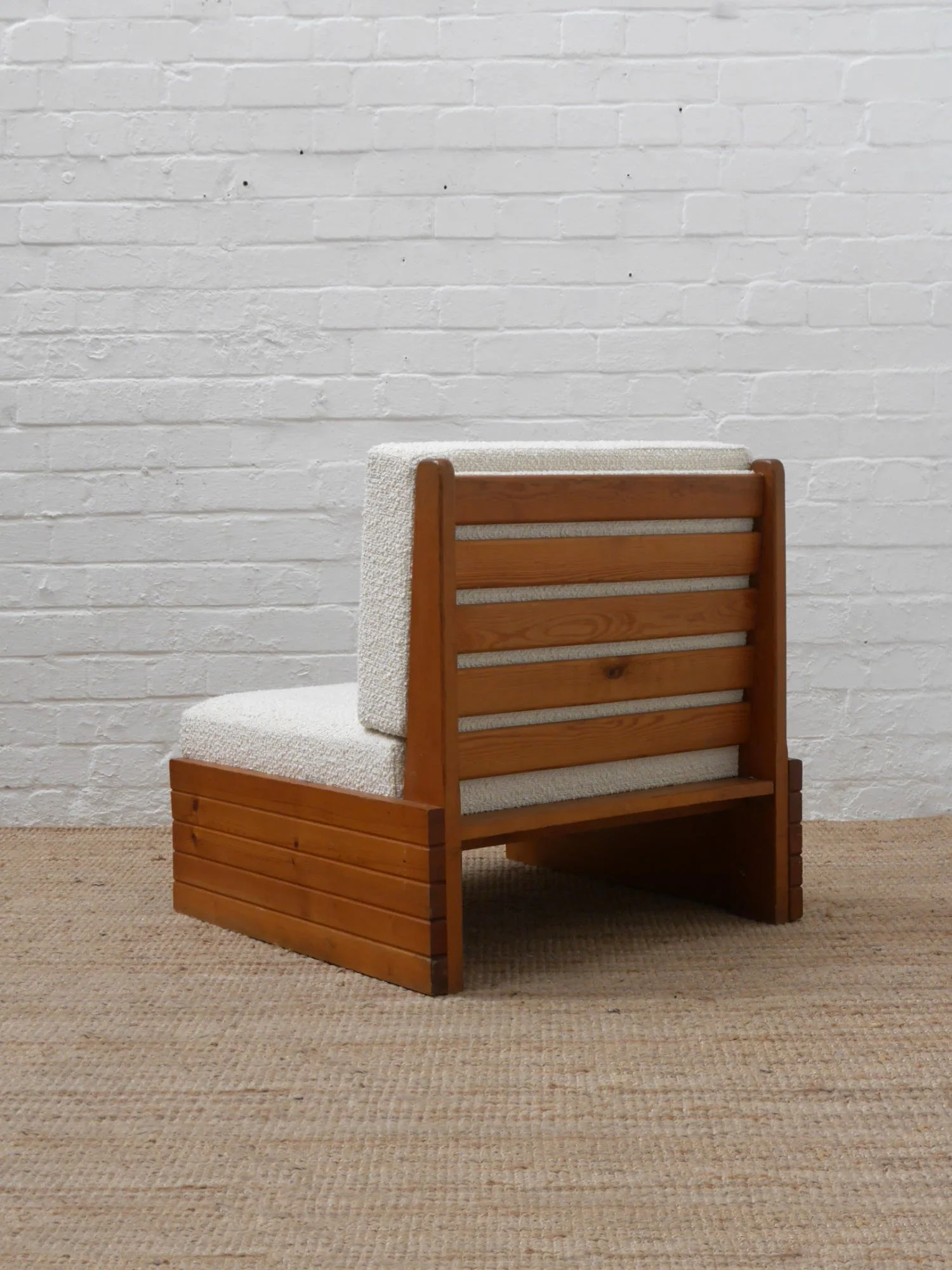 1970s French pine lounge chair