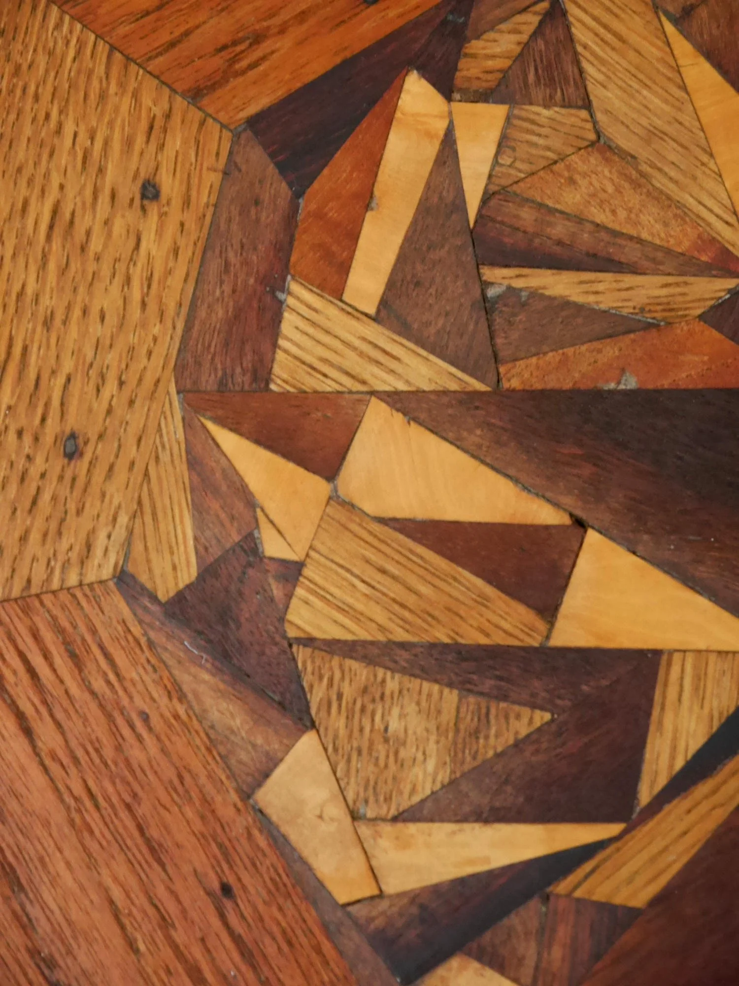 1930s oak parquetry side table