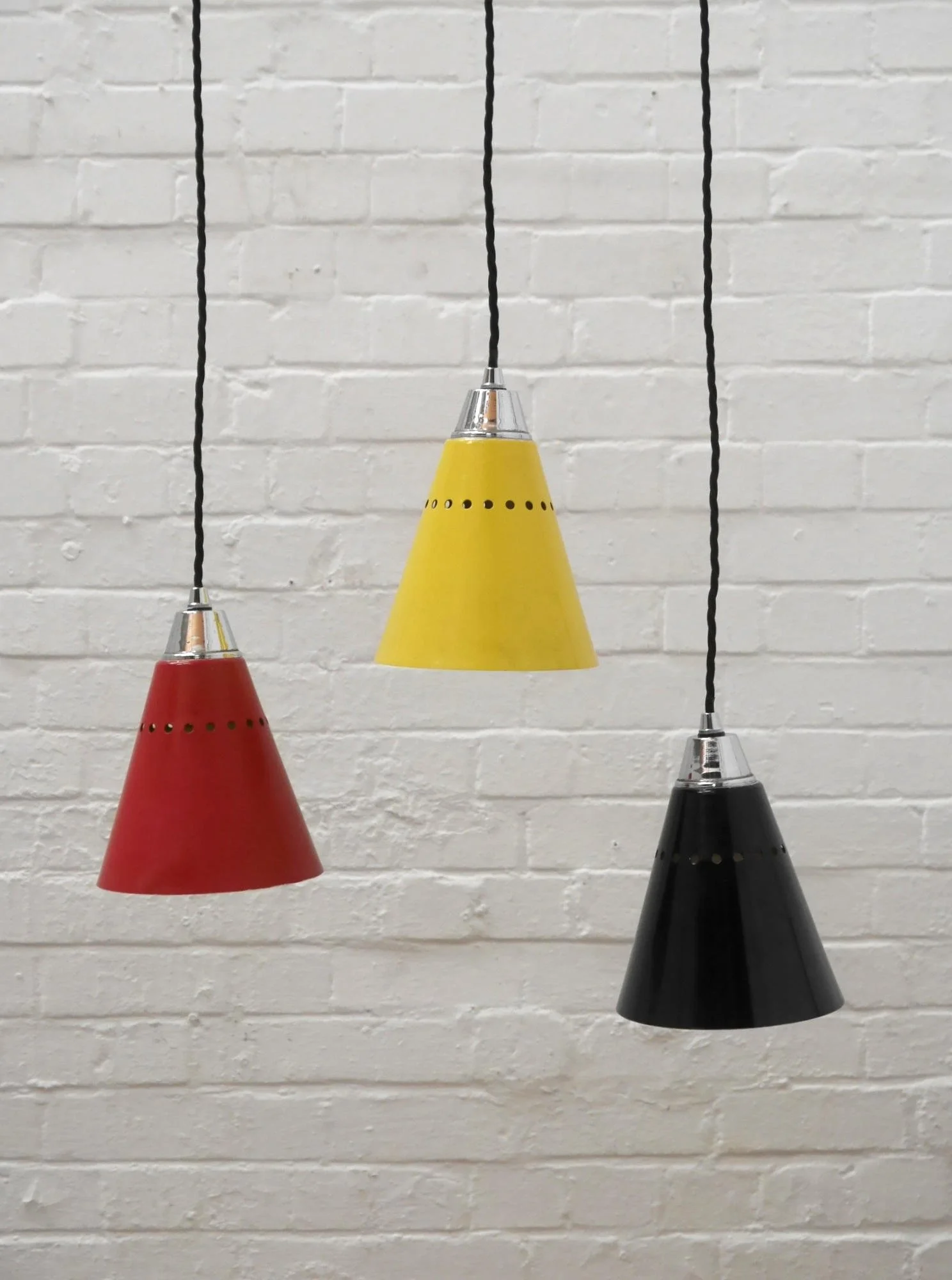 1950s metal pendant lights