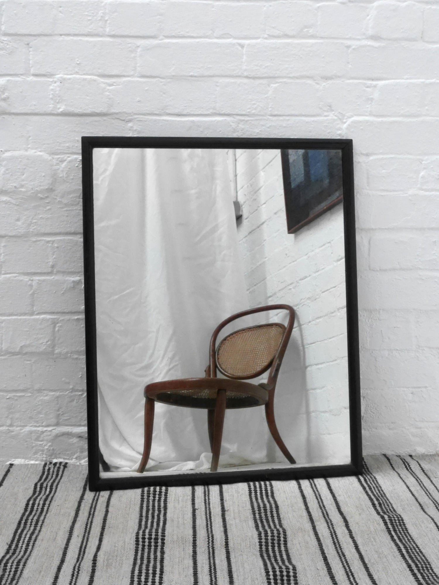 Edwardian ebonised shop mirror