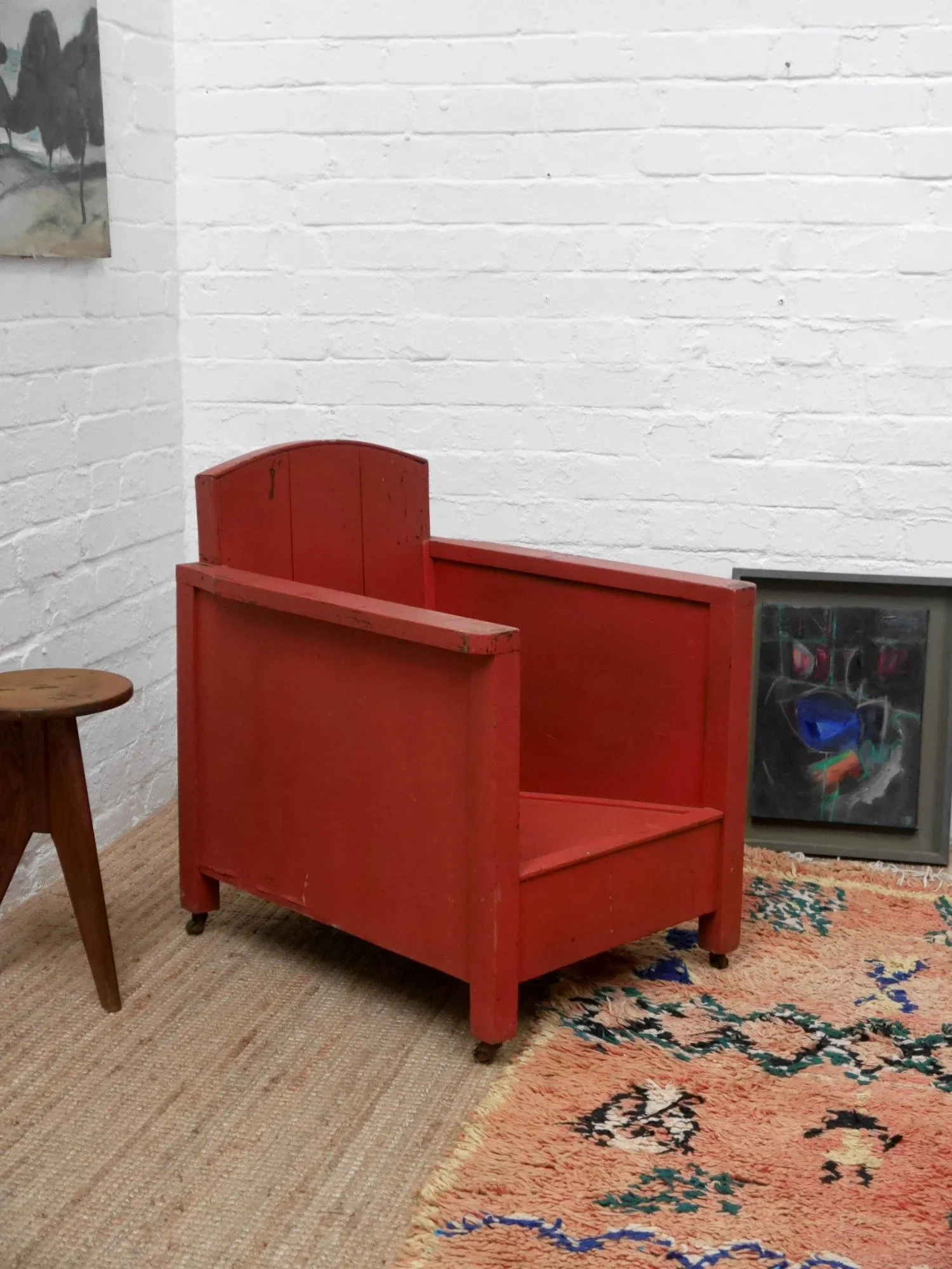 1930s wooden lounge chairs