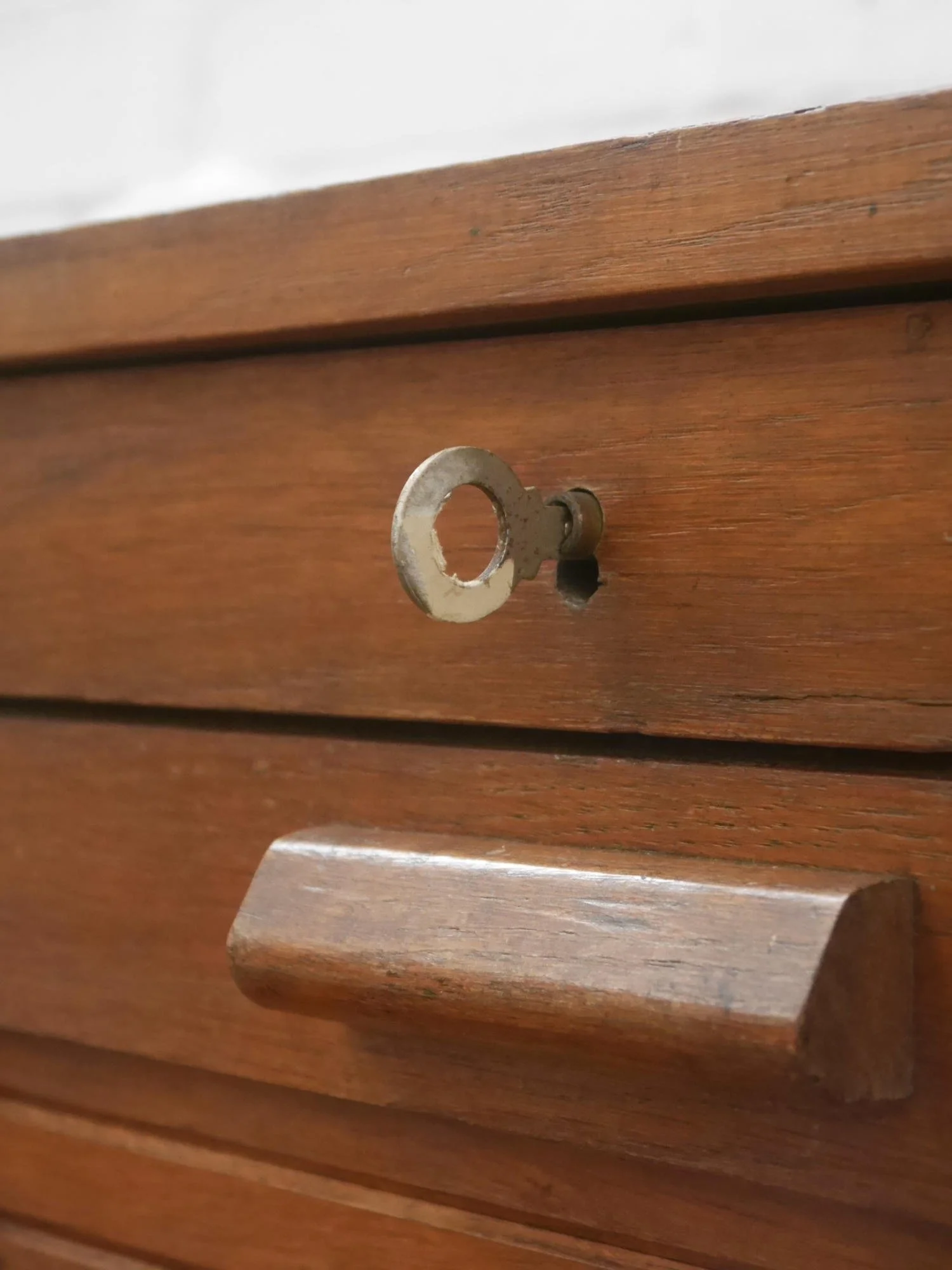 Vintage French double tambour cabinet