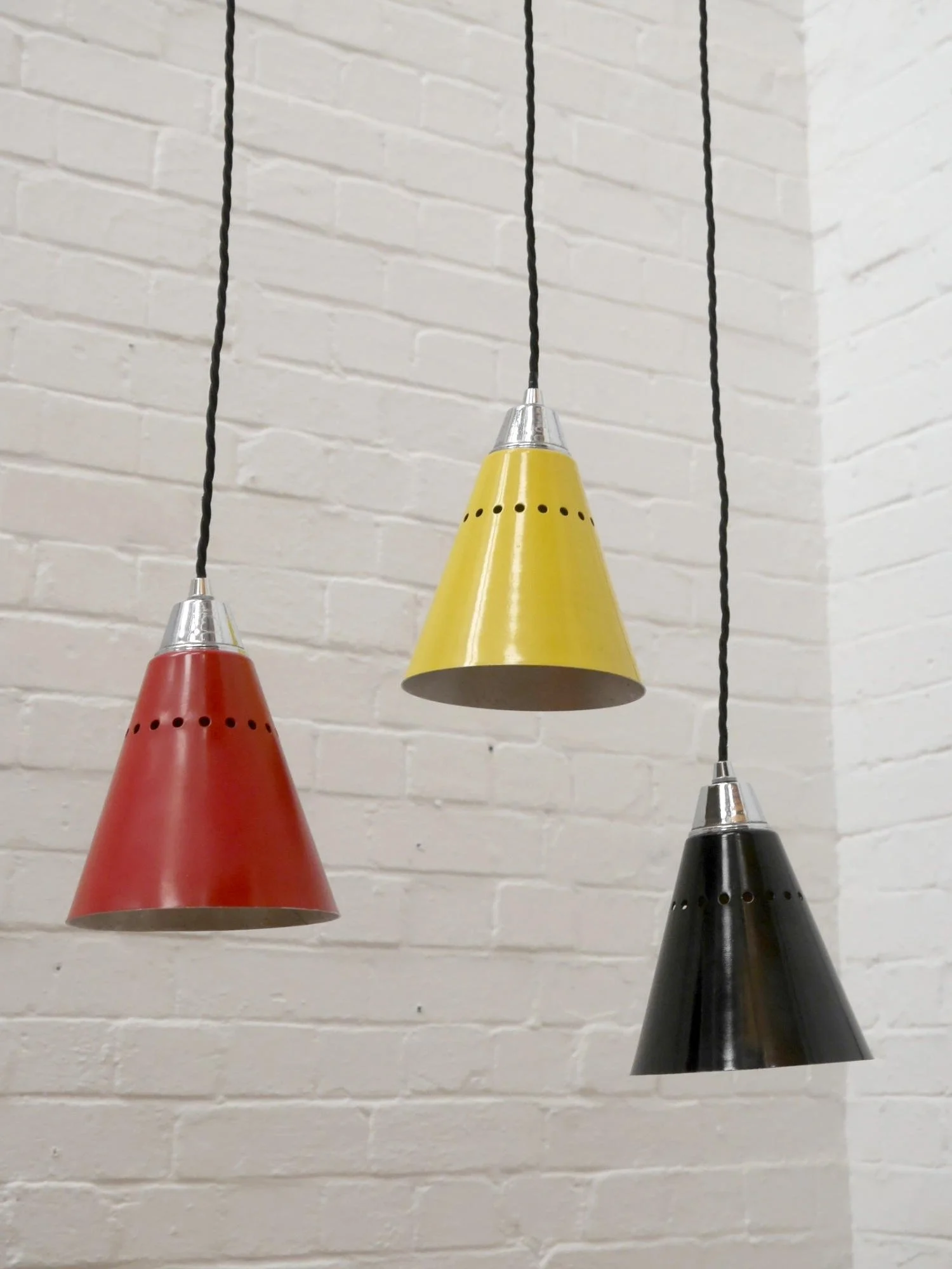 1950s metal pendant lights