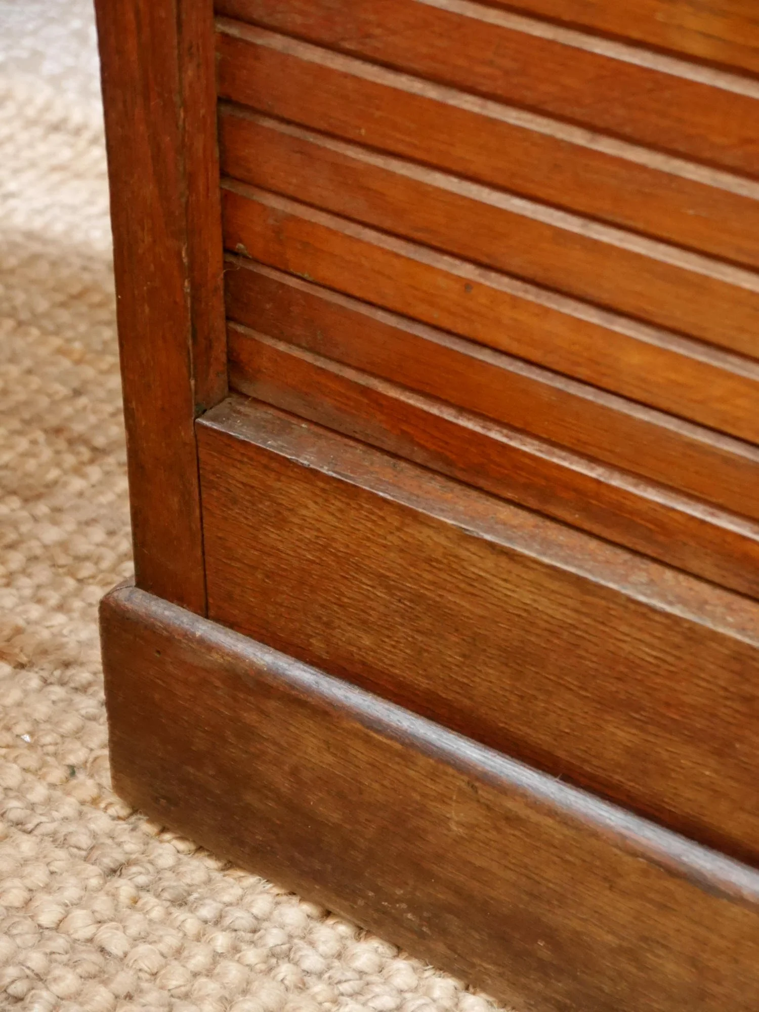 Vintage French double tambour cabinet