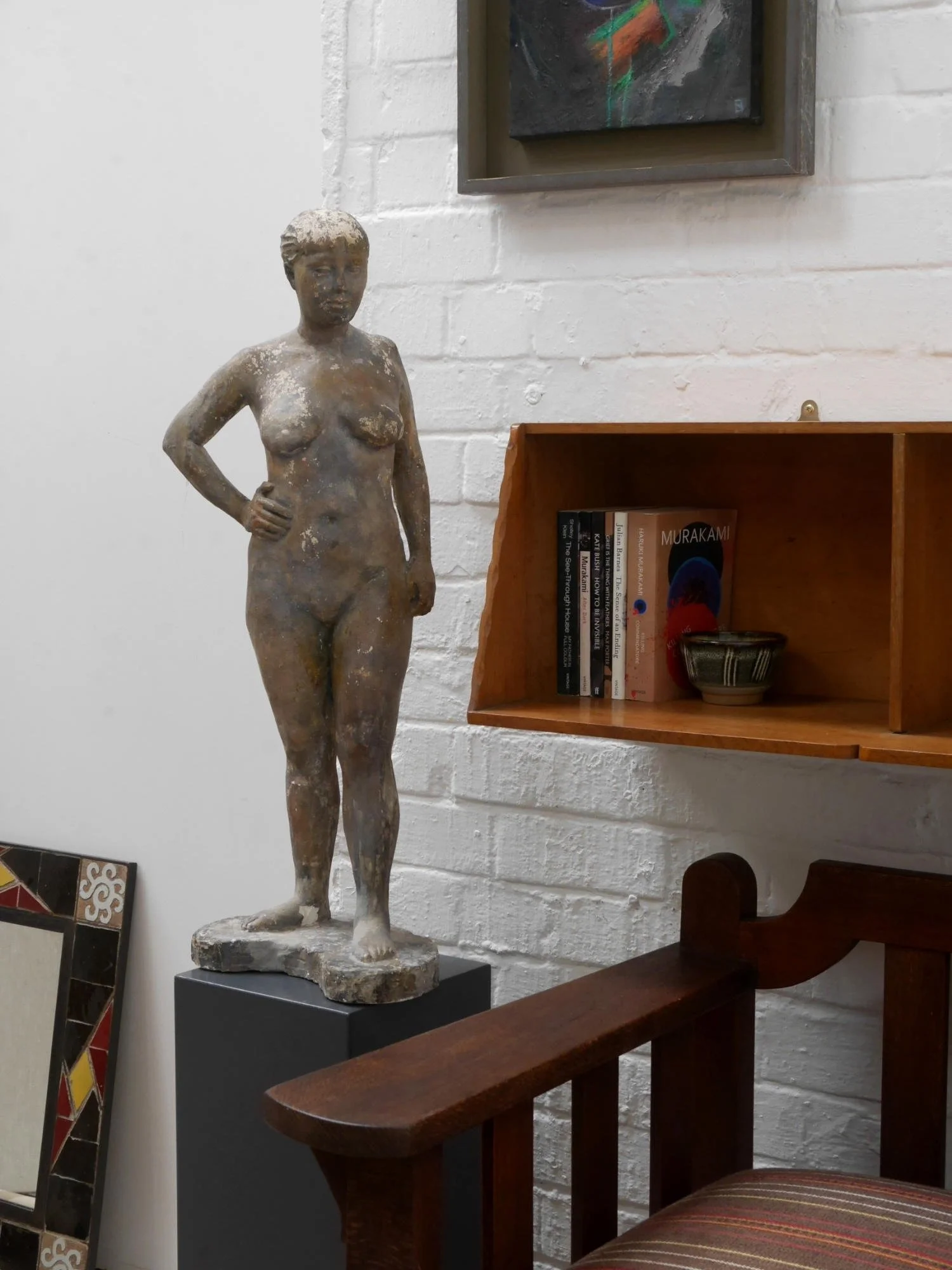 Mid-century nude plaster sculpture