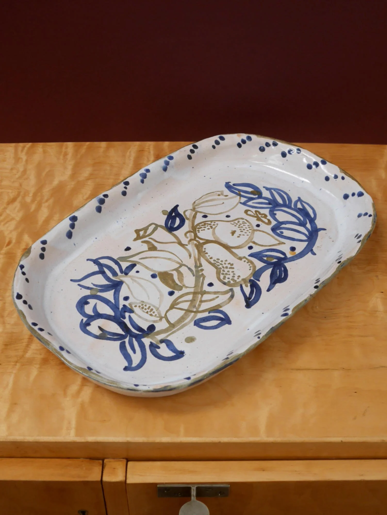 1960s studio pottery platter