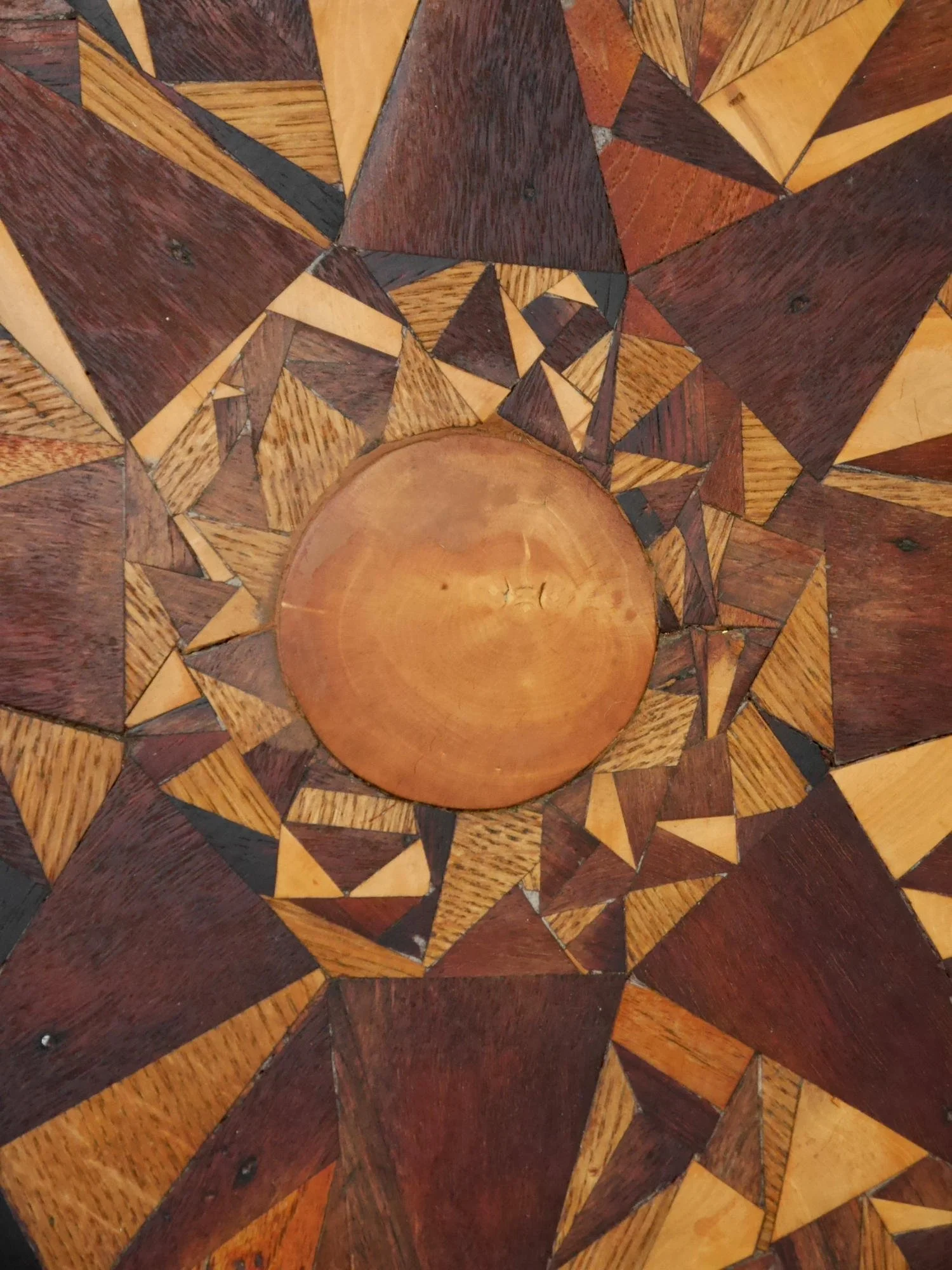 1930s oak parquetry side table