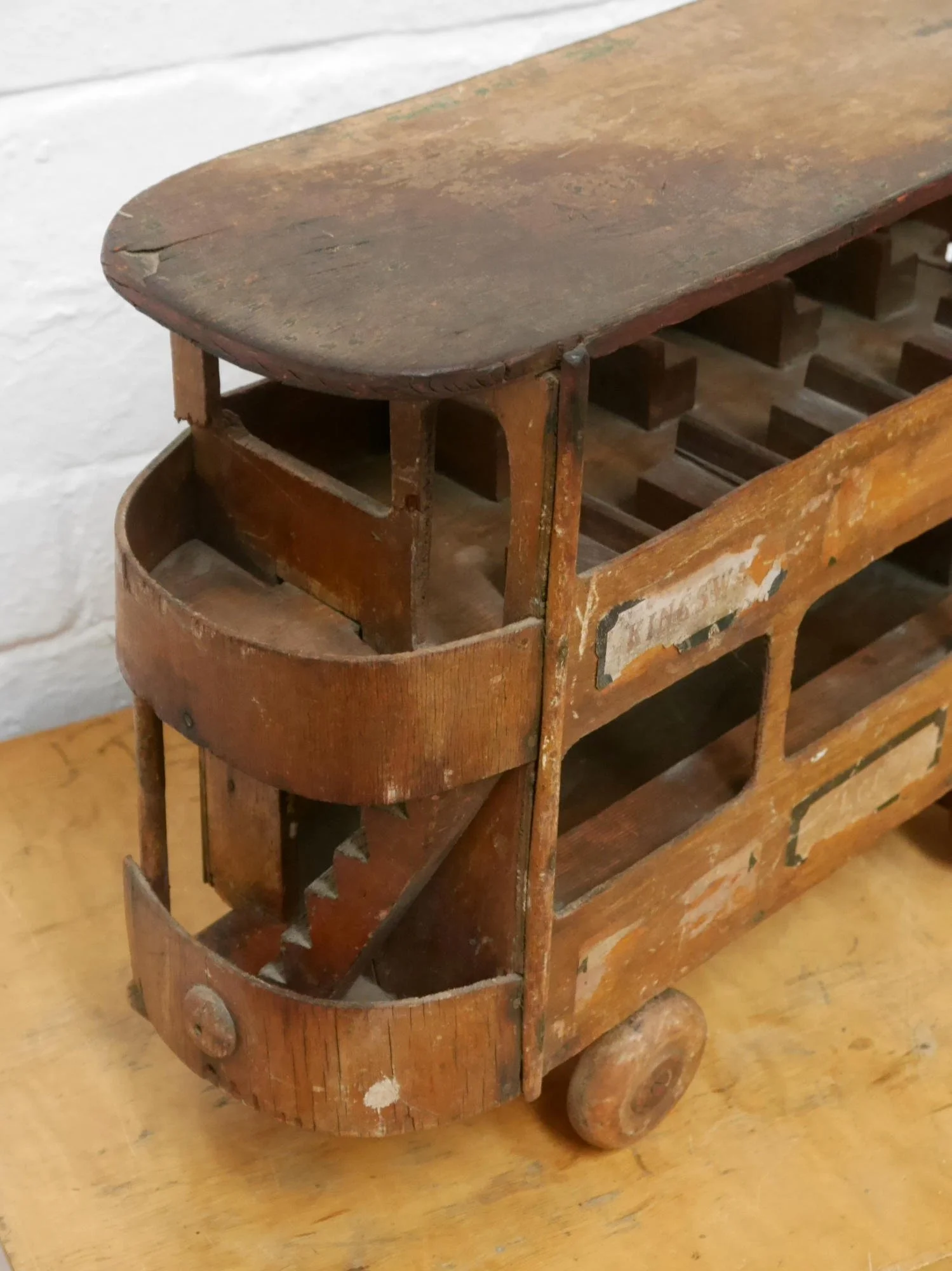 1930s plywood London bus model